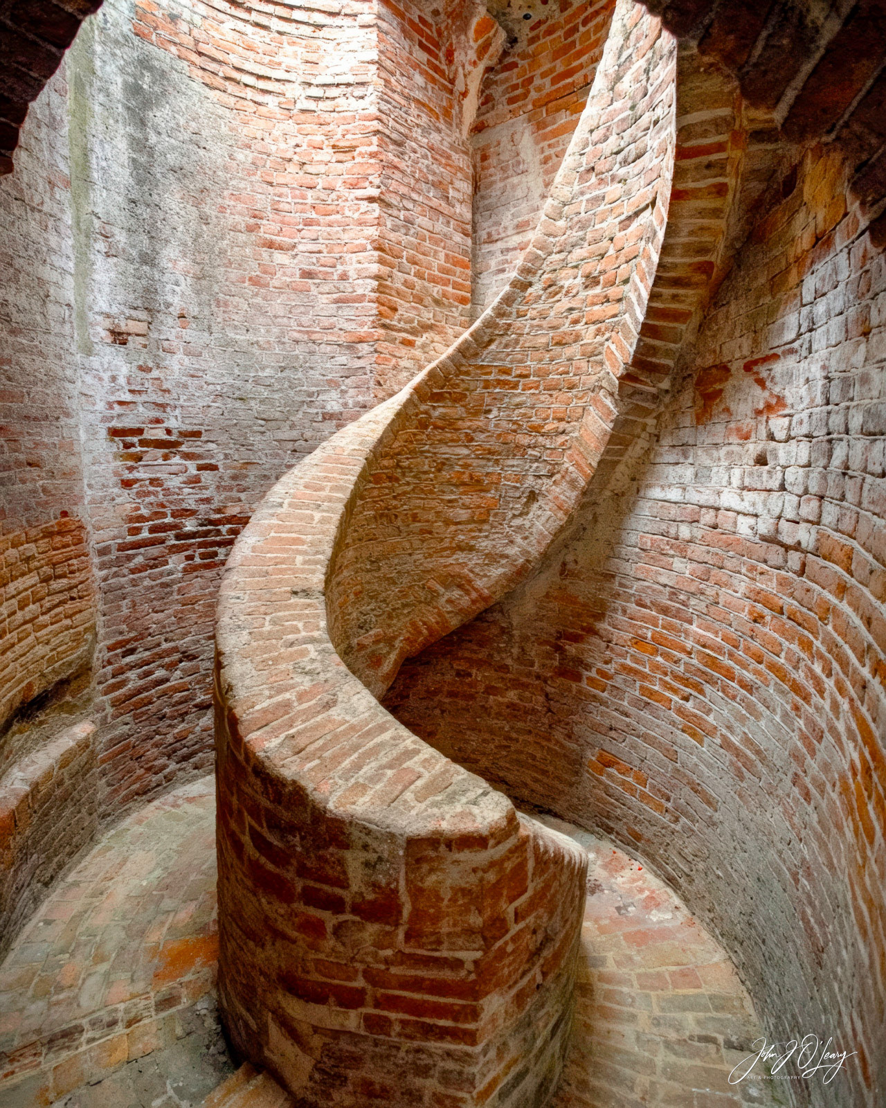 WINDING BRICK STAIRWELL