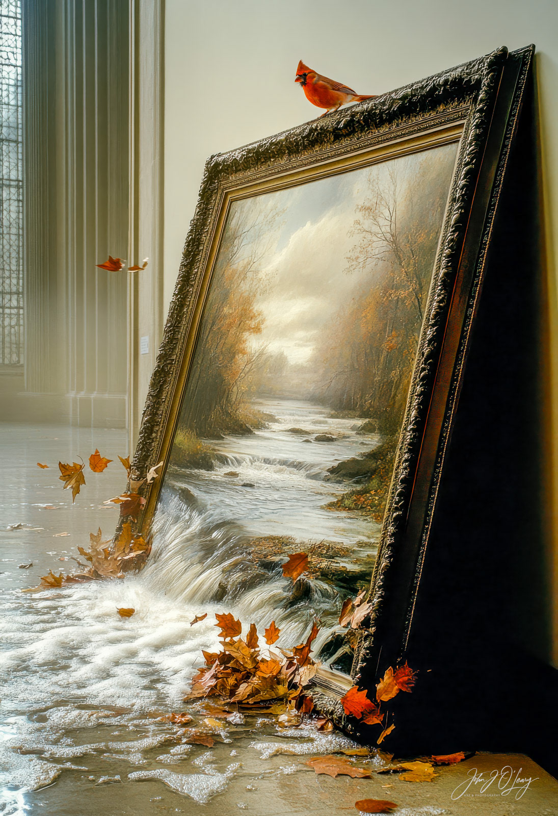 TROMPE L'OEIL -  CREEK AND CARDINAL