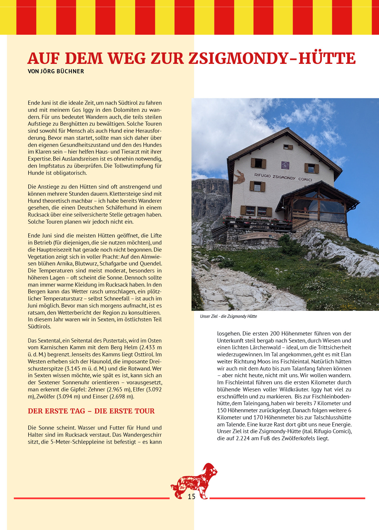 Auf dem Weg zur Zsigmondy-Hütte – Textlastige Innenseite