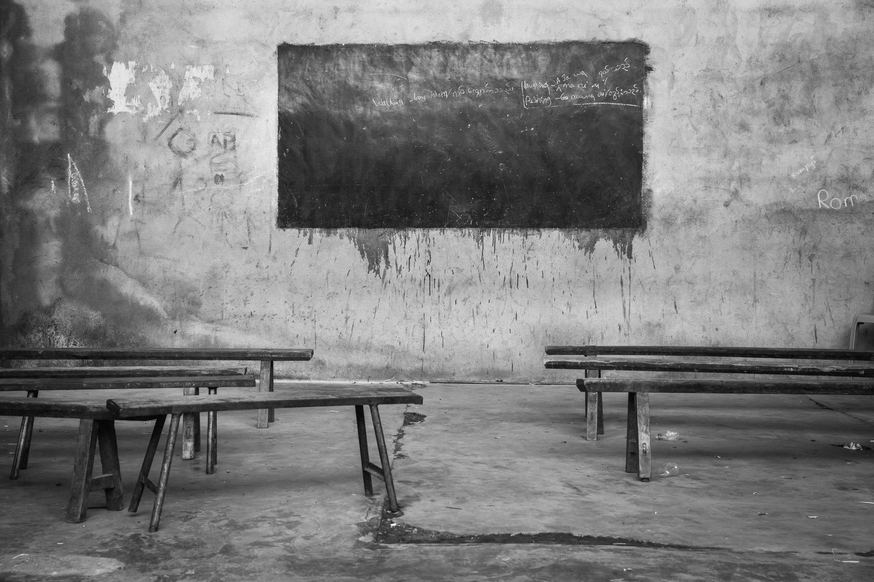 Classroom in Pa Kahtawang IDP camp, Mai Ja Yang in KIA controlled territory in Kachin, Myanmar, April 2019