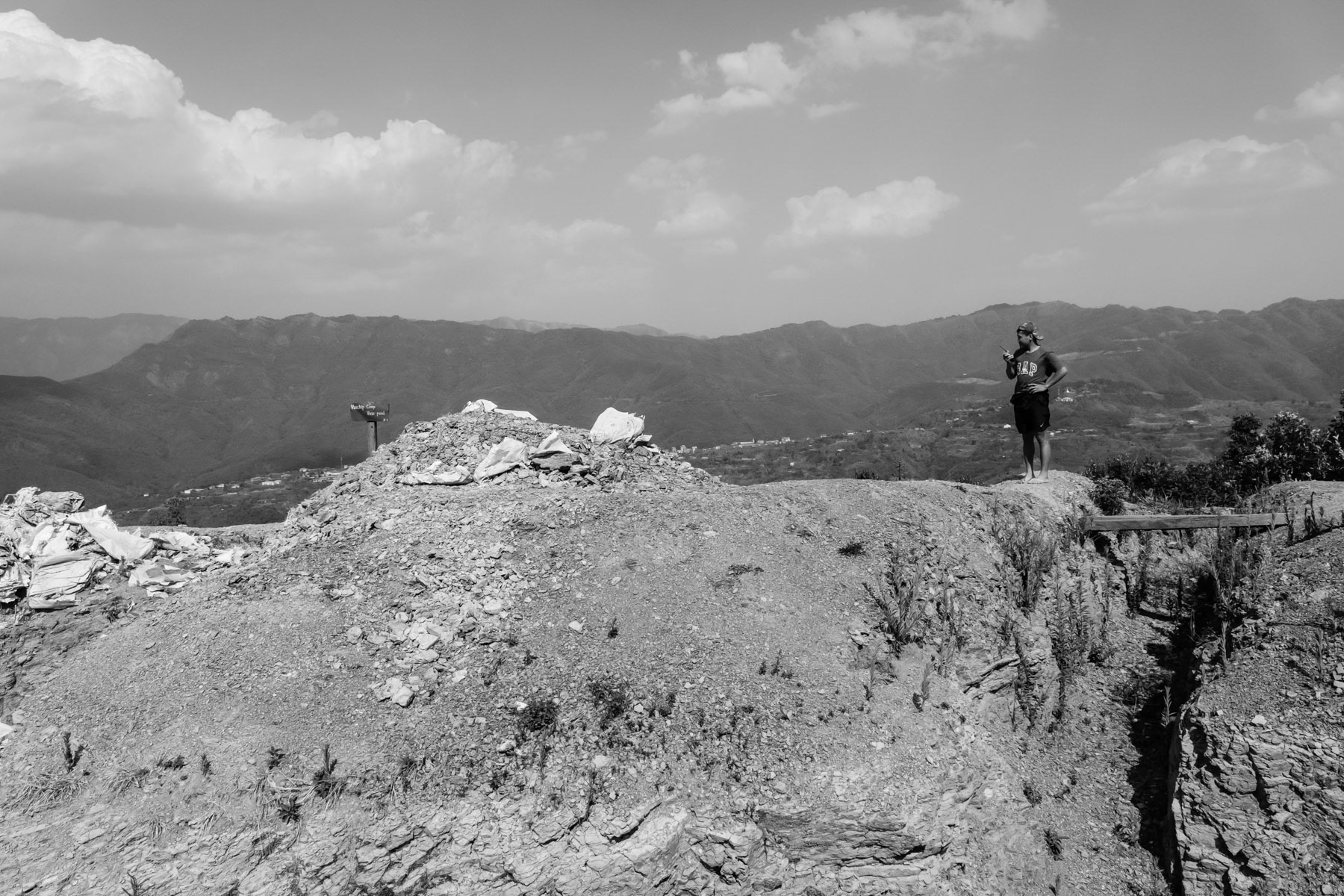 Chin Defense Forces' positions overlooking the town of Thantlang. Vui Chip CDF outpost, Chin State, Myanmar, April 2024