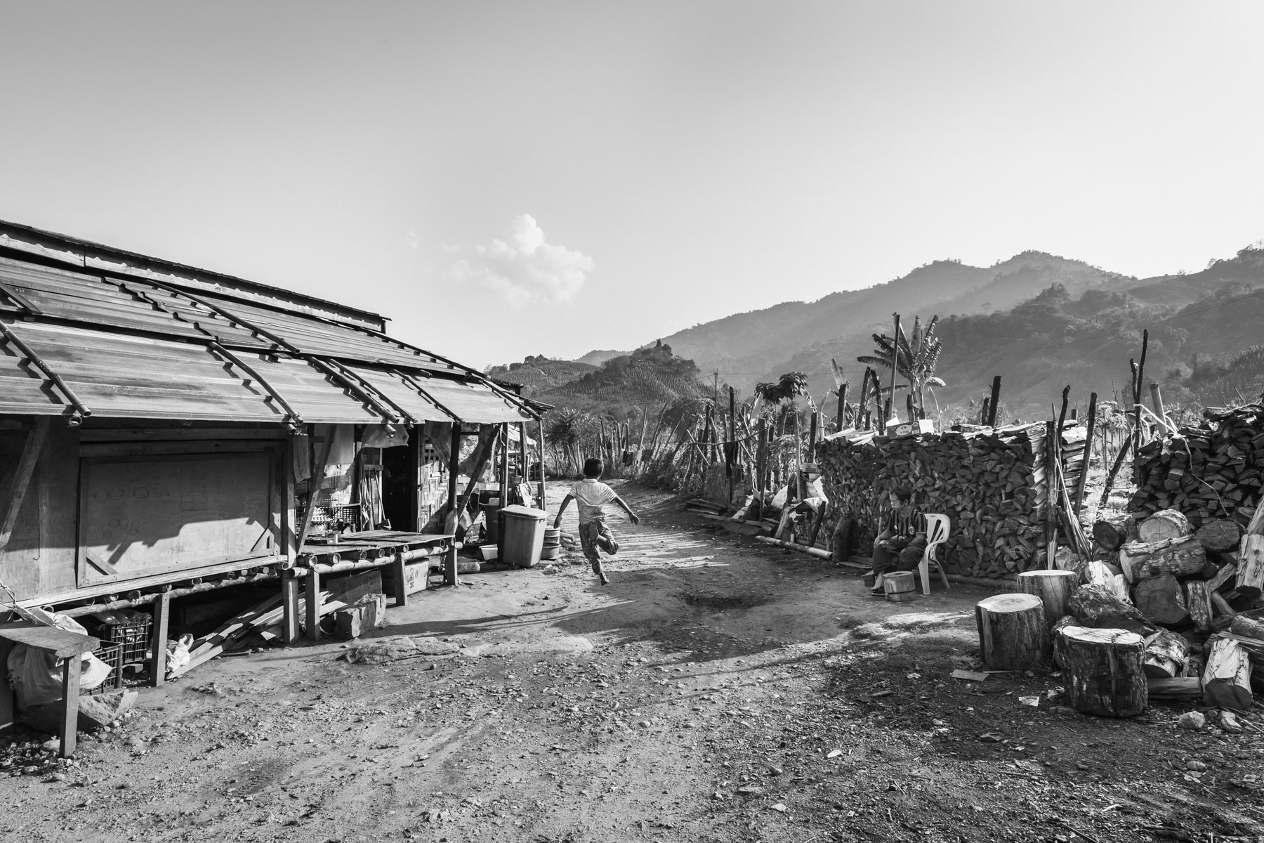 Hpun Lum Yang IDP camp along the Chinese border in Kachin Independence Army controlled territory has 3650 residents coming originally from areas that are now on and in between the frontline. KIA controlled territory in Kachin State, Myanmar, April 2019