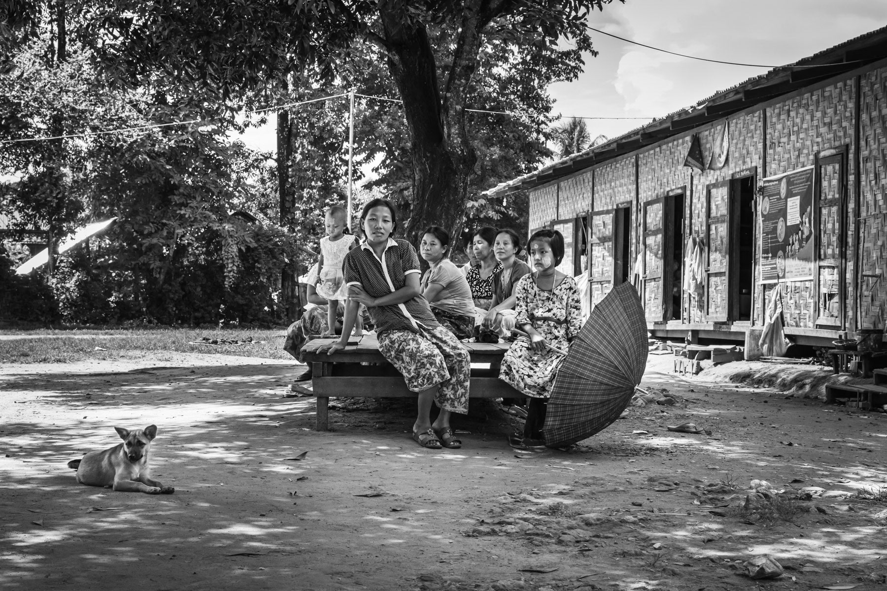Shelter for Kachin internally displaced persons. All IDP camps in government controlled territory have been set up on land owned by local Christian churches as government land was not made available. The majority of Kachin follow the Christian faith. Nat Kyi Koong IDP Camp, Mogaung, Kachin, Myanmar, September 2019