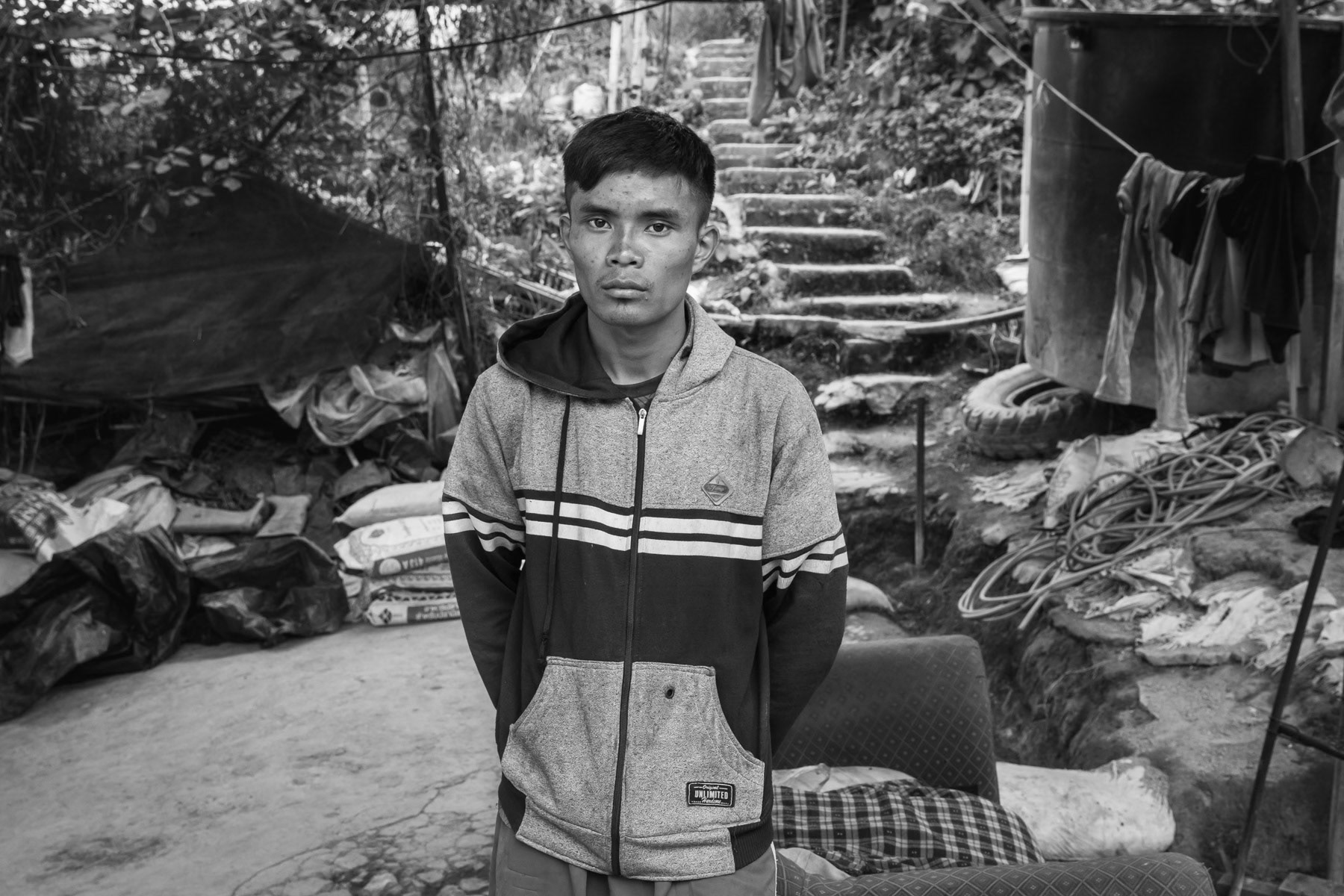 Chin refugee who participated in the 'Cival Desobedience Movement' (CDM) in Nayphidaw, the military capital of Myanmar. He was a firefighter and had to flee shortly after joining CDM via MAe Sot in Thailand to Malaysia. Kuala Terla, Pahang, Malaysia, October 2022