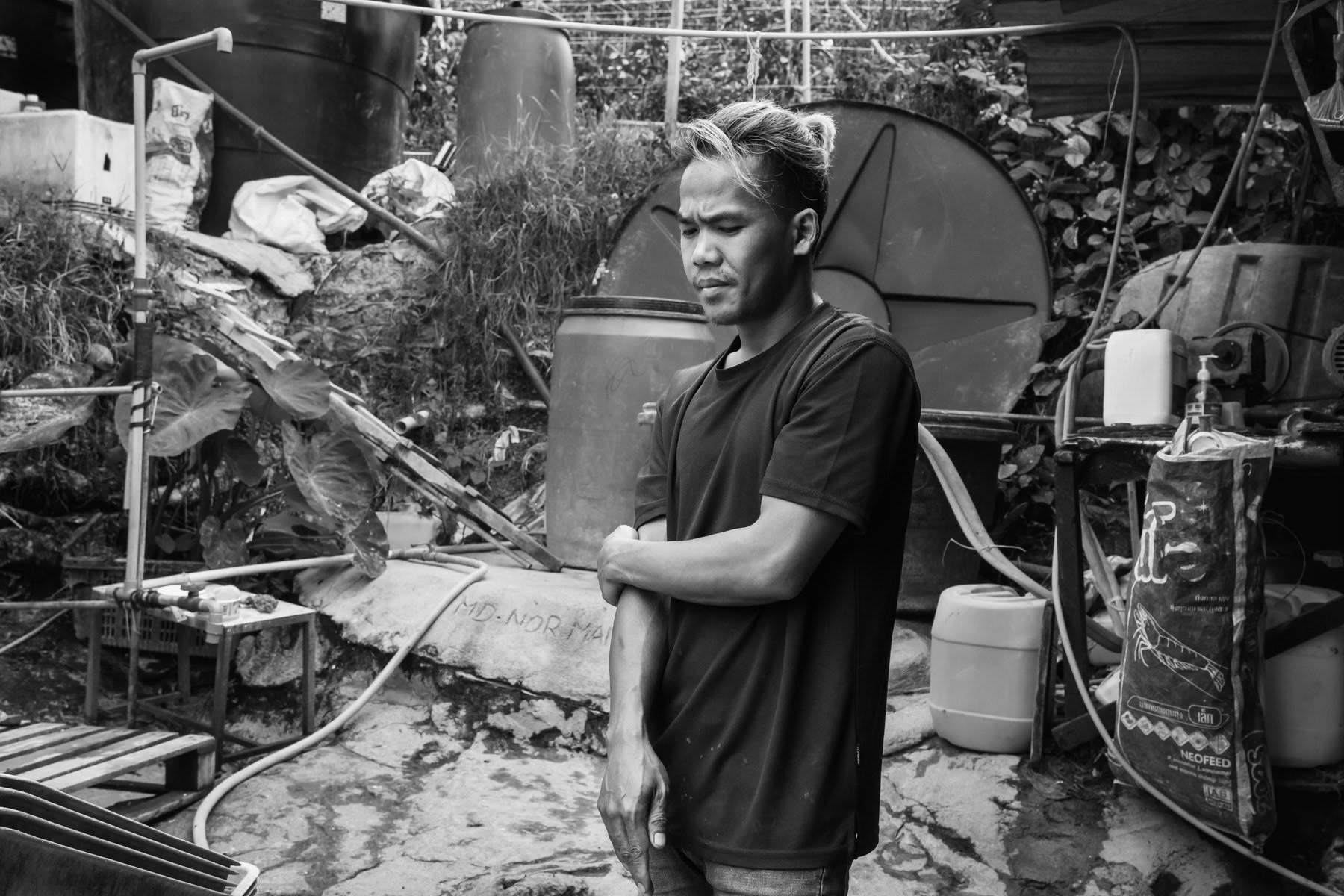 Chin refugee working in plantations. He fled from Mindat in Chin State, Myanmar in July 2022 and paid about 2,000 usd to a trafficker to arrive in Malaysia. Cameron Heighlands, Malaysia, October 2022
