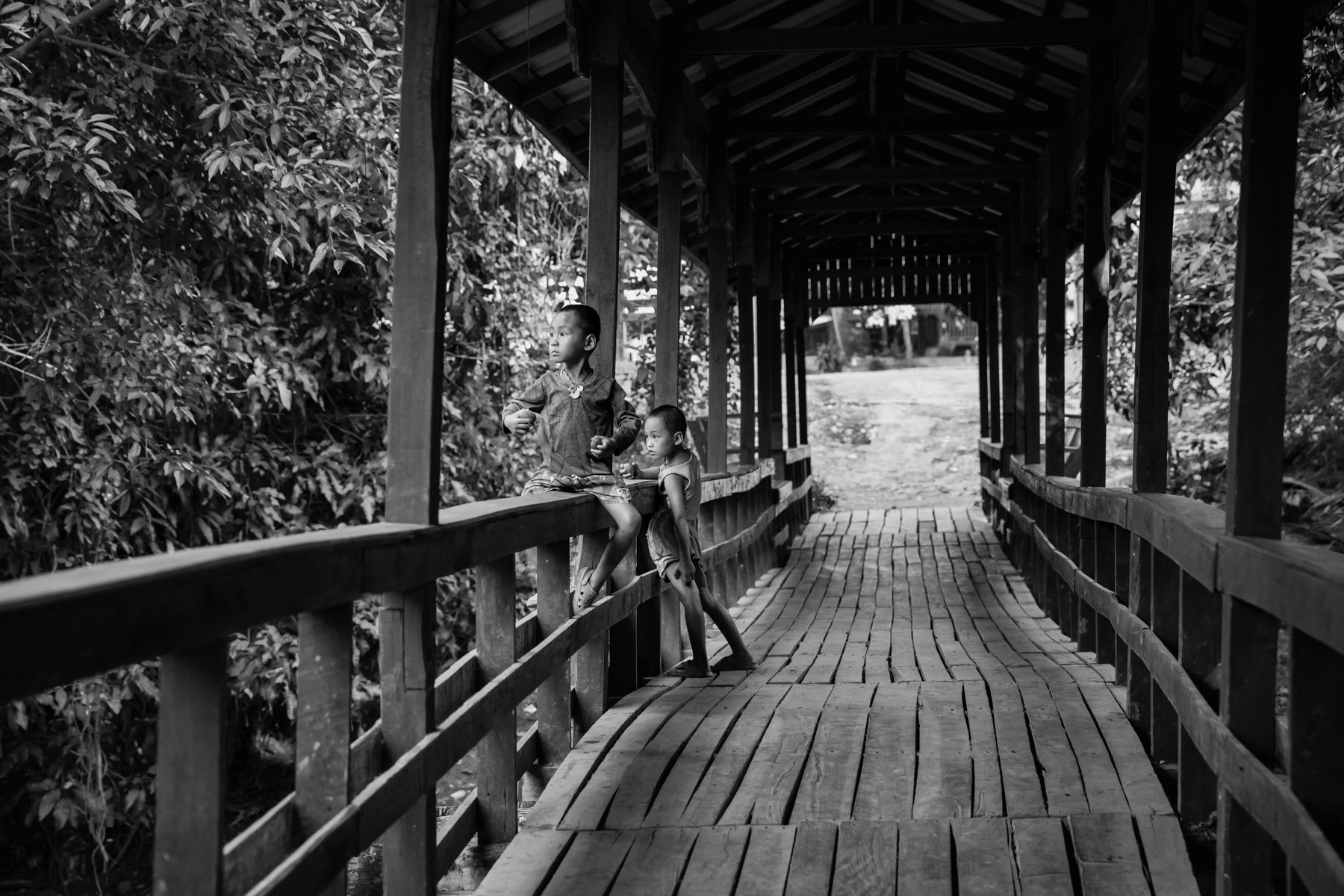 Informal border crossing between Thailand and Myanmar in Kayin State. Lae Gho village, Myanmar, June 2022