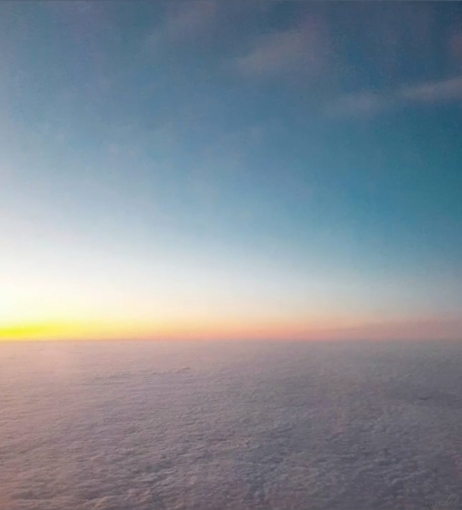 peach sunrise, above Europe (2019)