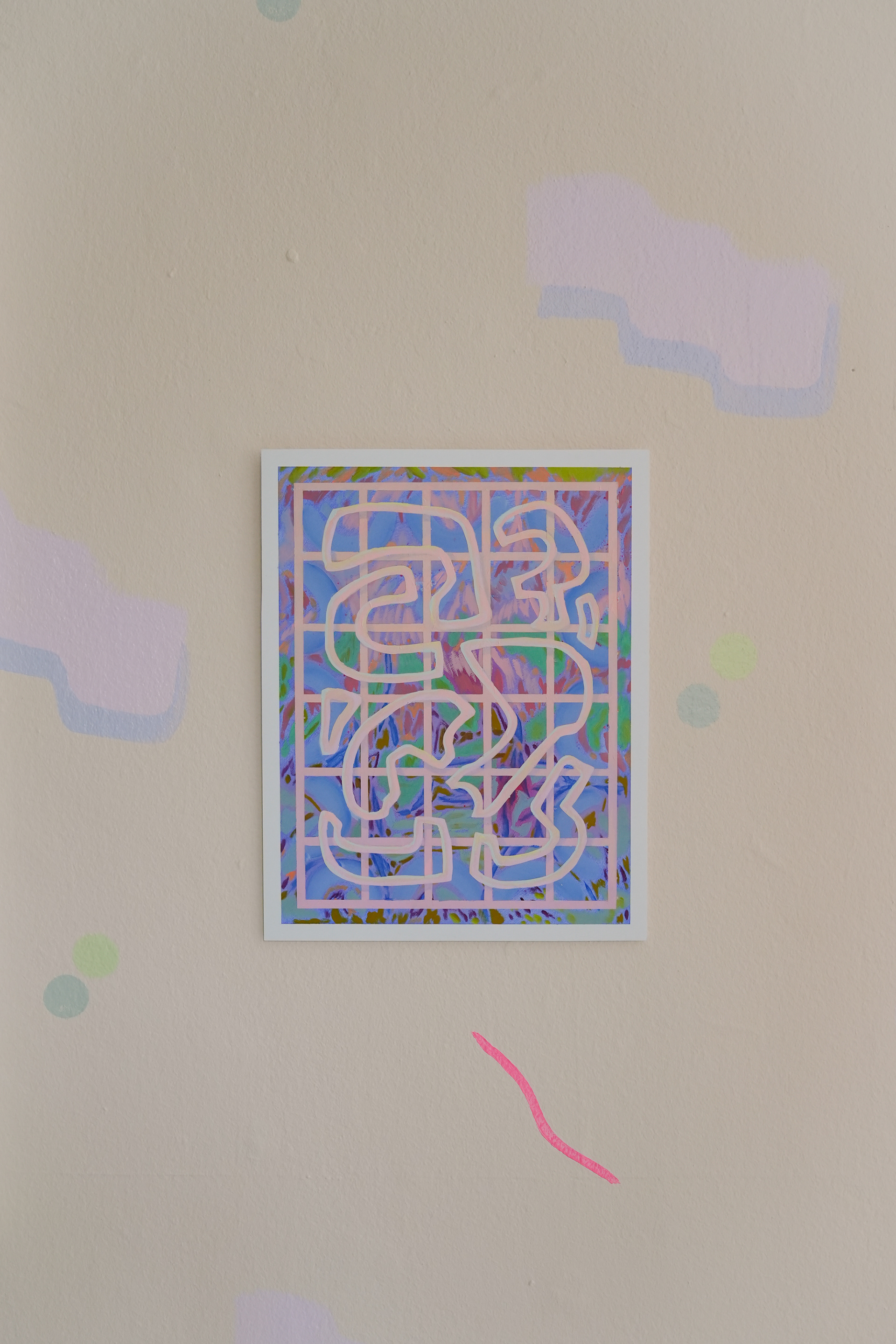 Chrystal Fisher, Garden gate (blue), 2023, oil on paper, 35.5 x 28 cm