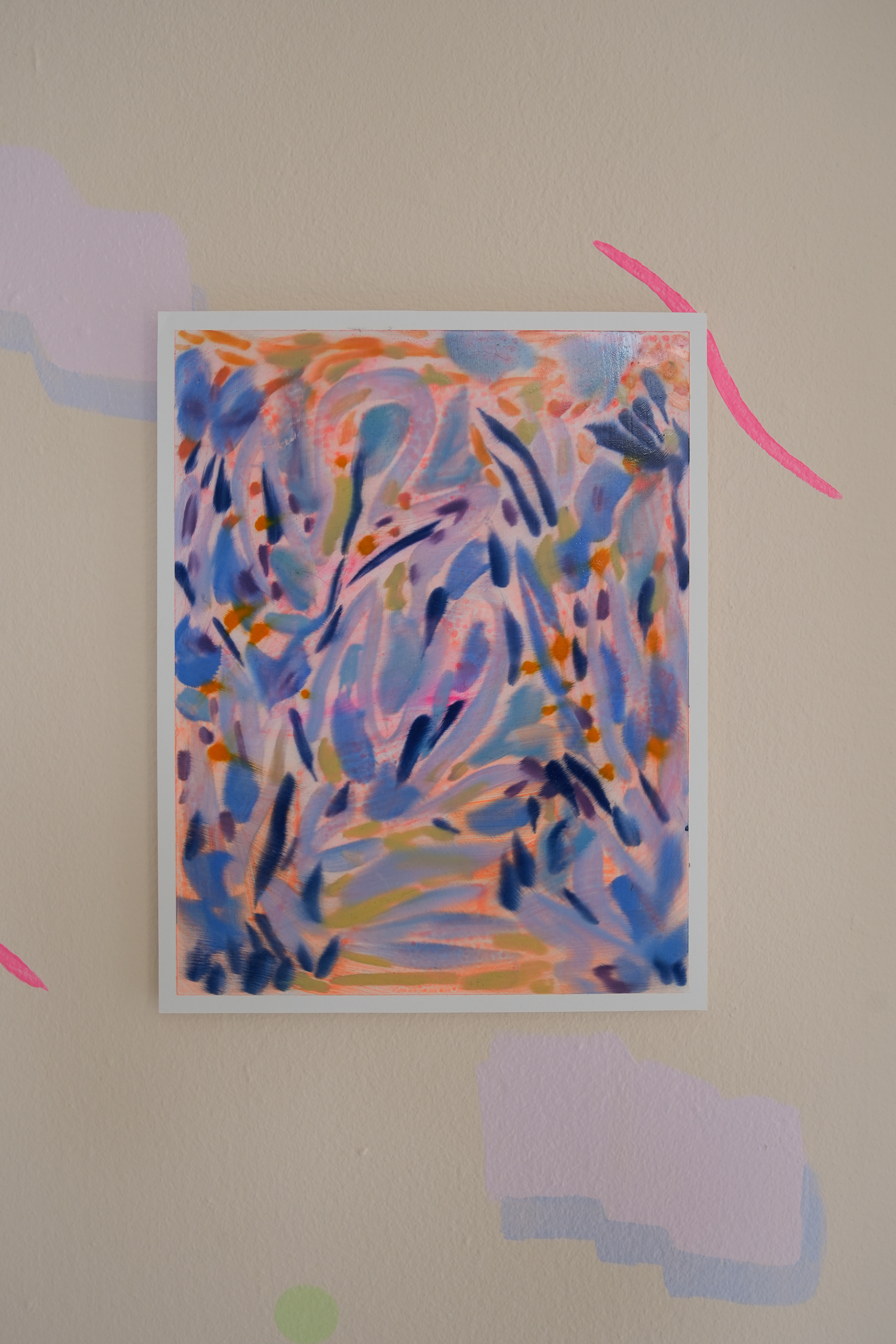 Chrystal Fisher, Small study (blue and orange), 2023, oil on paper, 35.5 x 28 cm