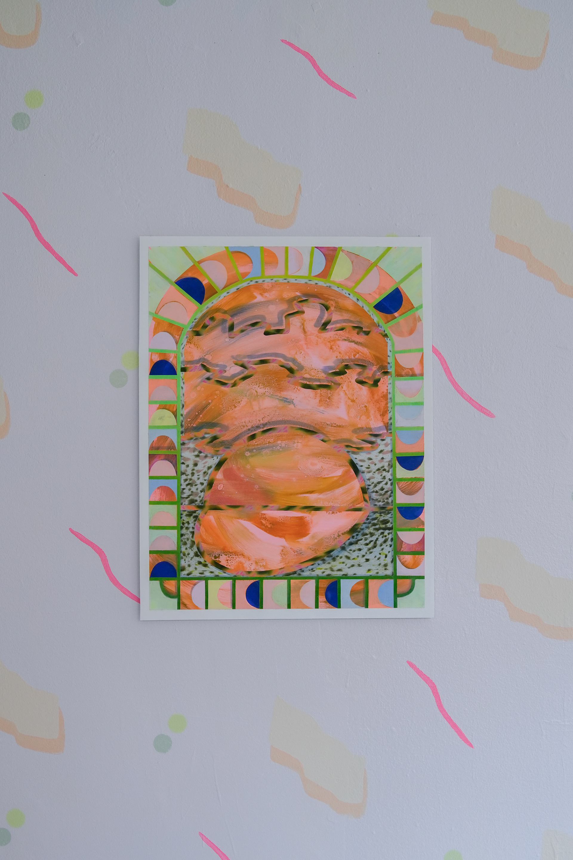 Chrystal Fisher, Moon baby, 2023, oil on paper, 66.5 x 51 cm