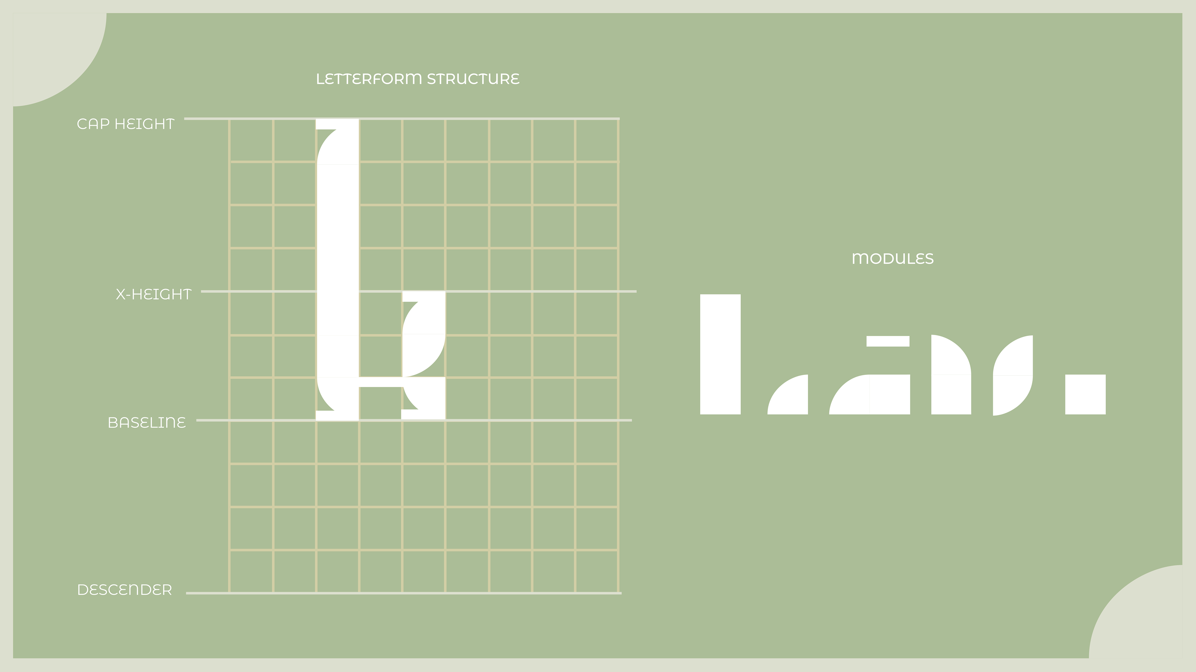 Letterform structure with modules