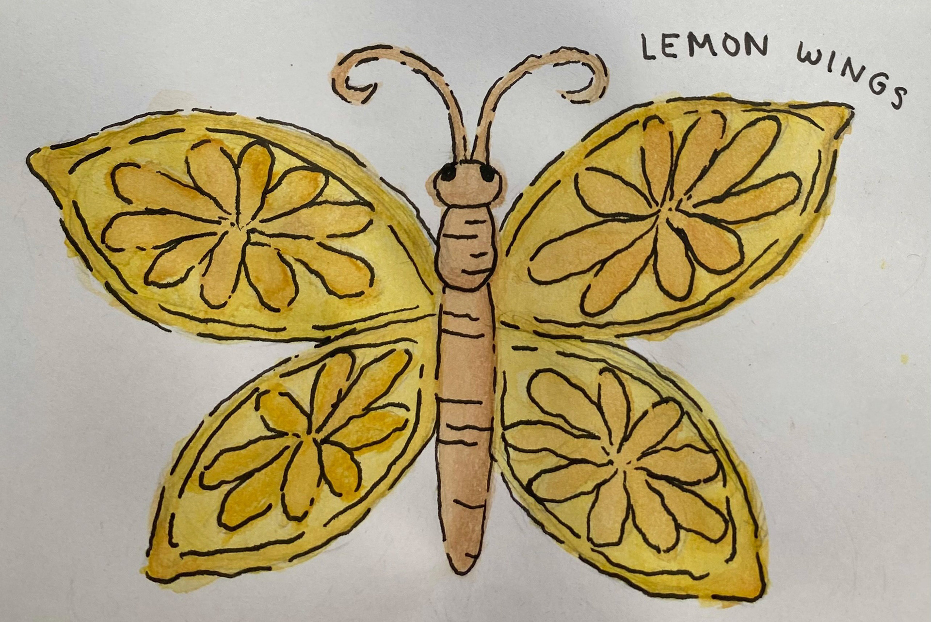 Lemon Wings (watercolor, December 2024)