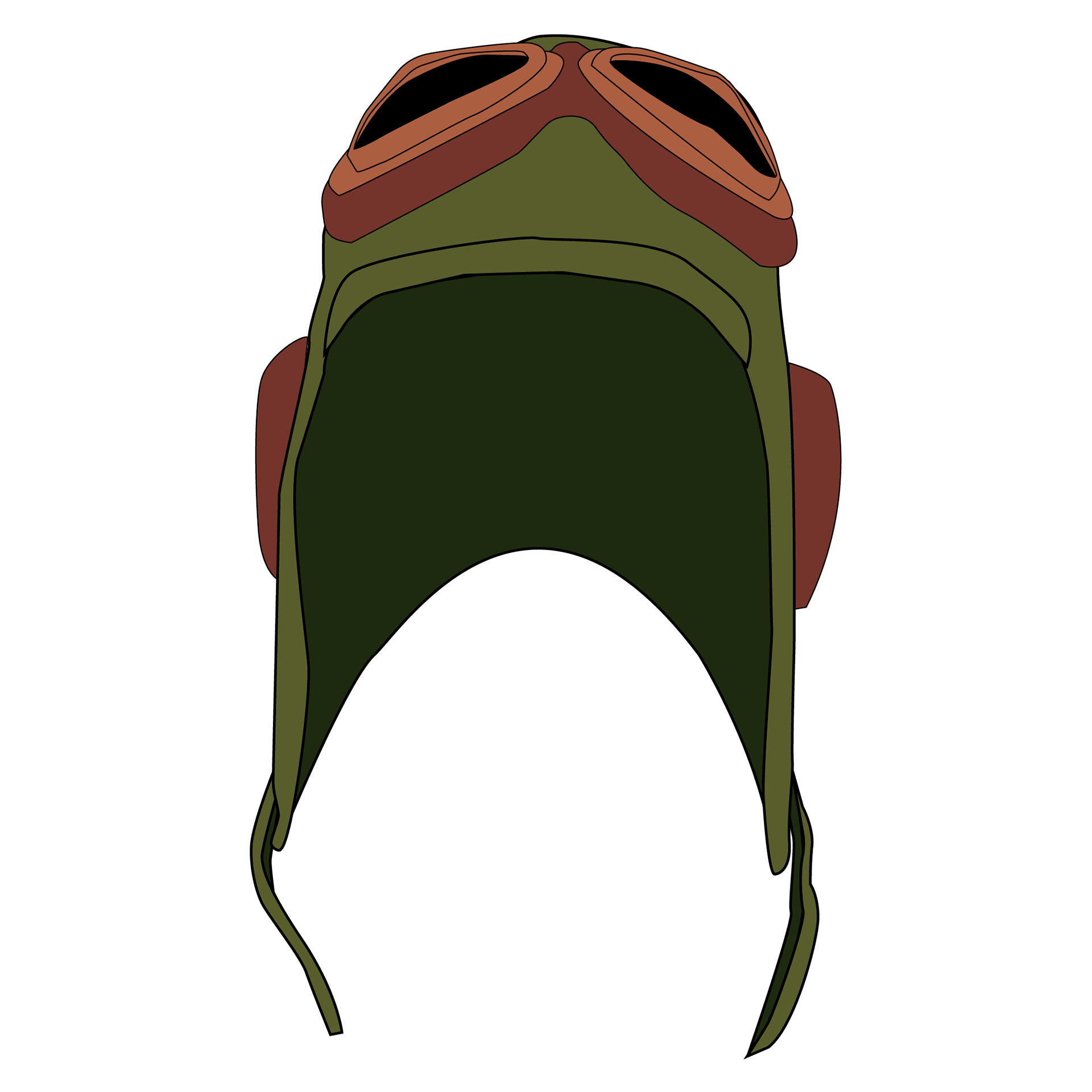 Front view of pilot's cap