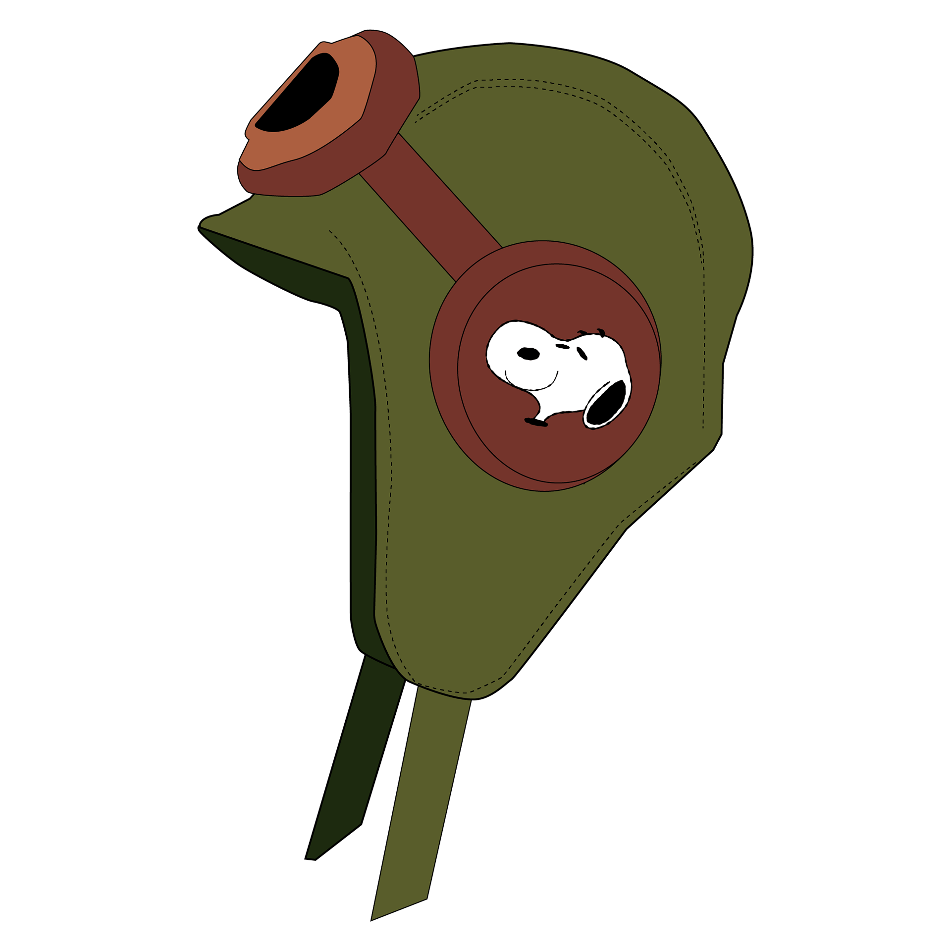 Profile view of pilot's cap