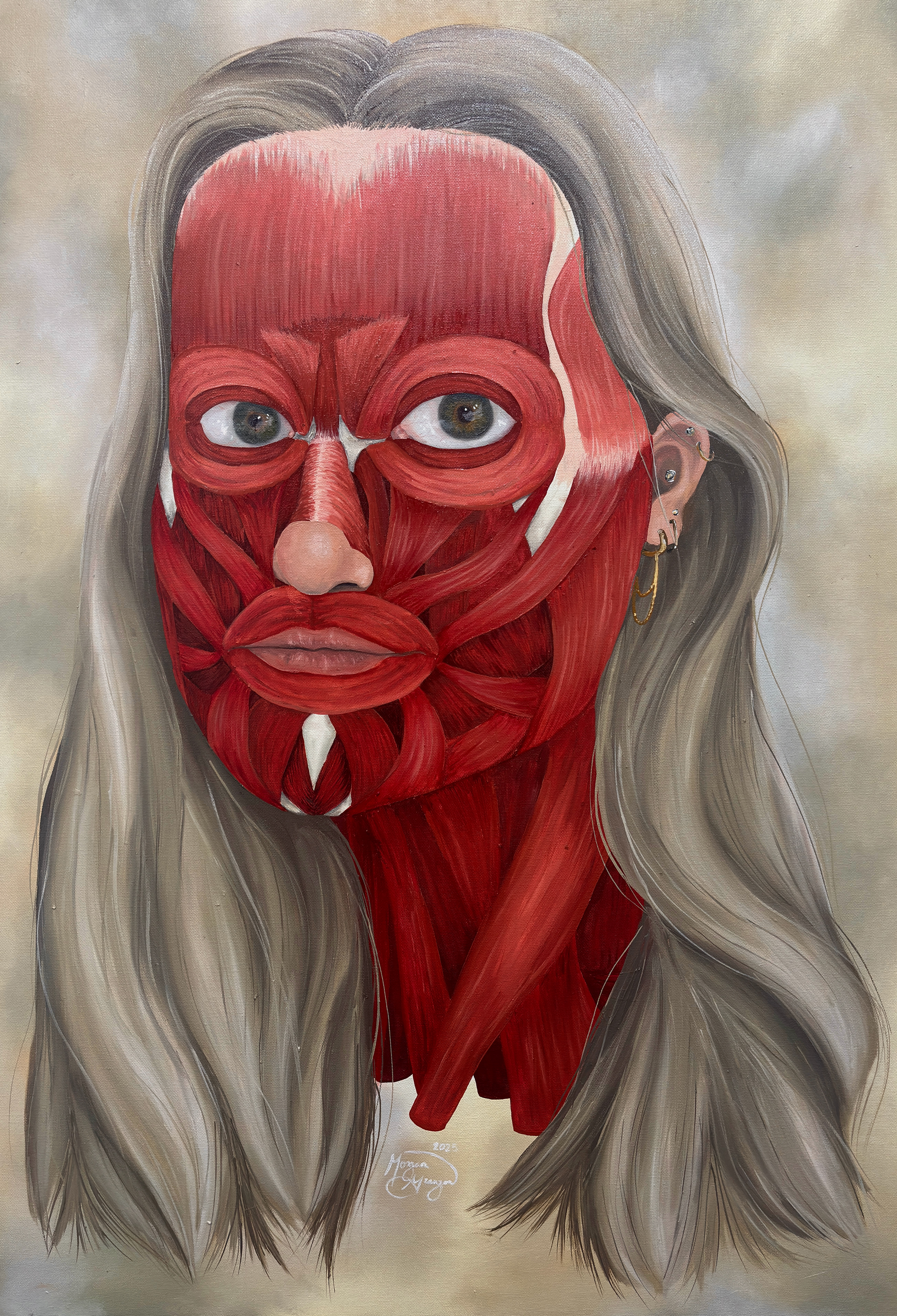 "Am I Pretty Now?" 24in x 36in oil painting