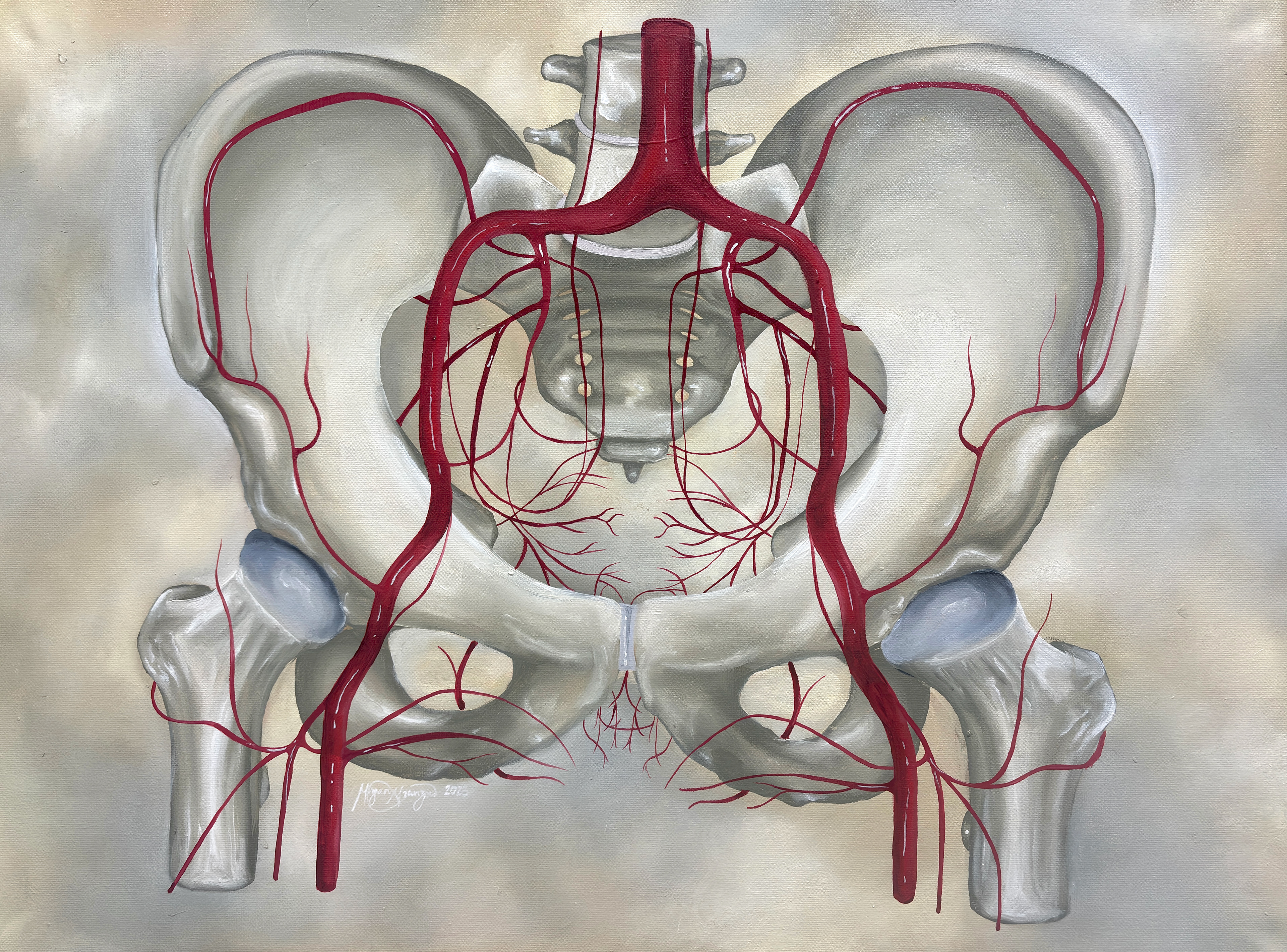 Anatomy of the Thigh Gap (Oil Paint, 2025)