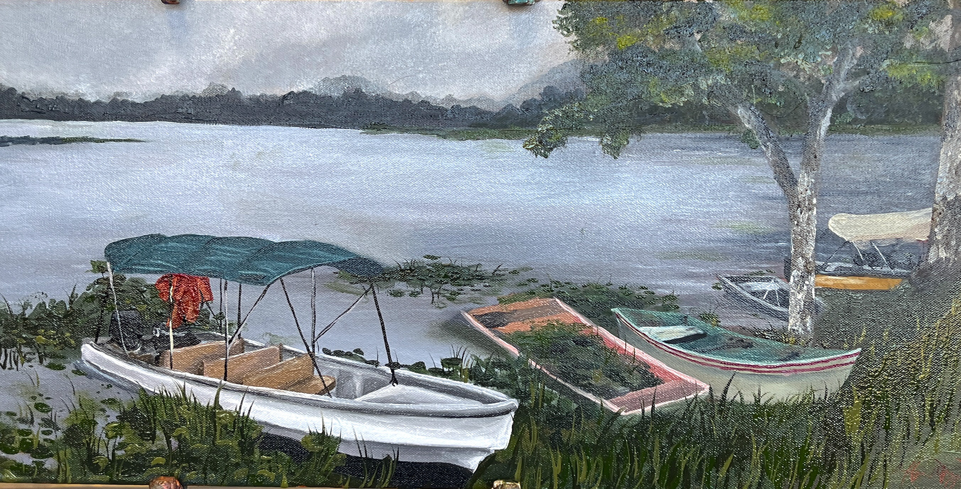 "Panamanian Shores" 12in x 24in oil painting