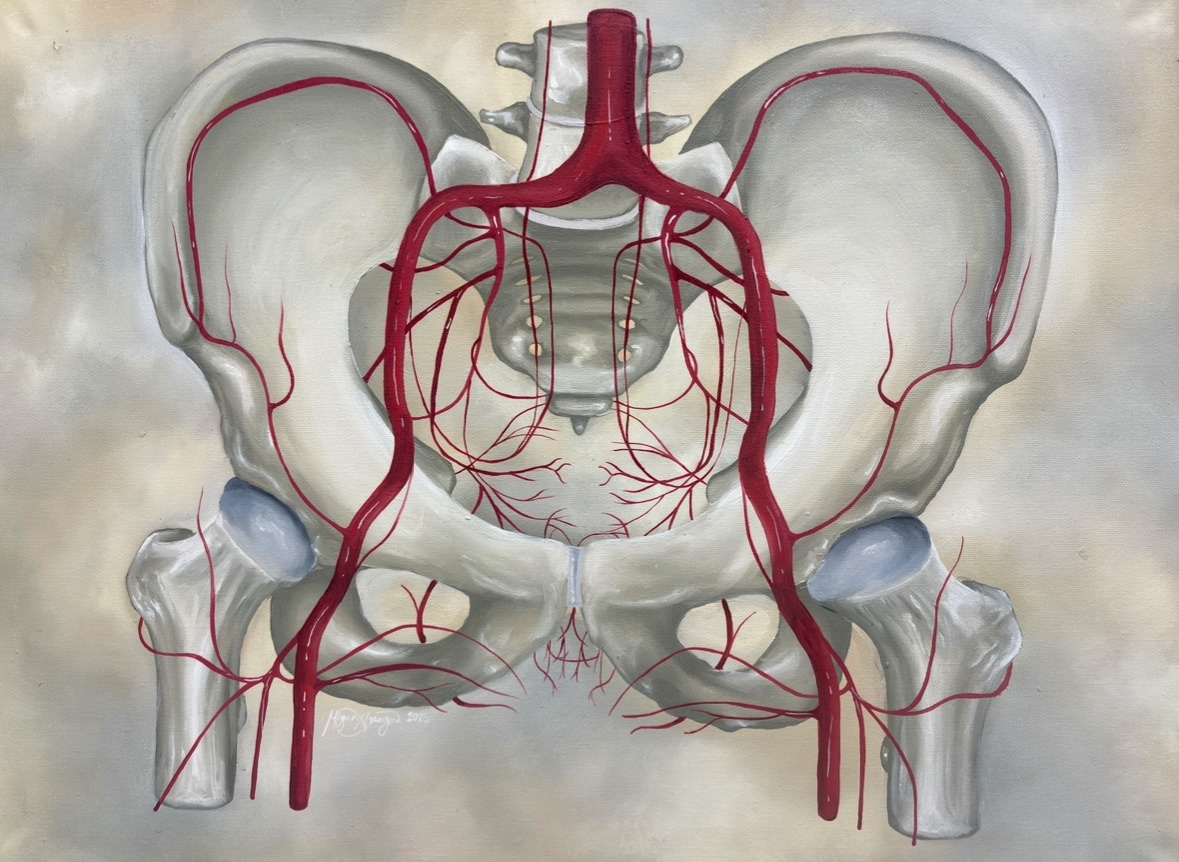 "Anatomy of the Thigh Gap"  18in x 24in oil painting 