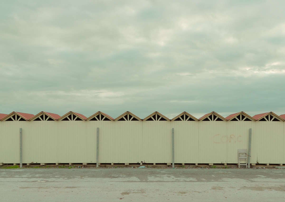 Changing room on the seaboard in Marina di Massa, Italy
