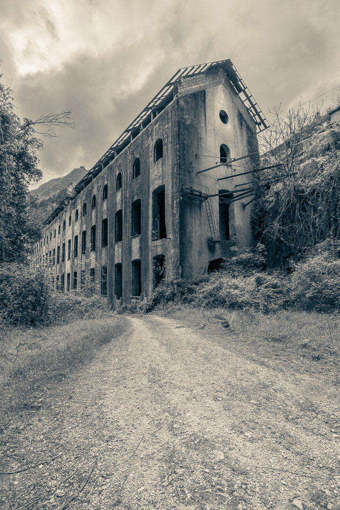 Industrial archaeology - Ruins of the spinning mill of Forno, Massa (MS) in Tuscany - Italy
