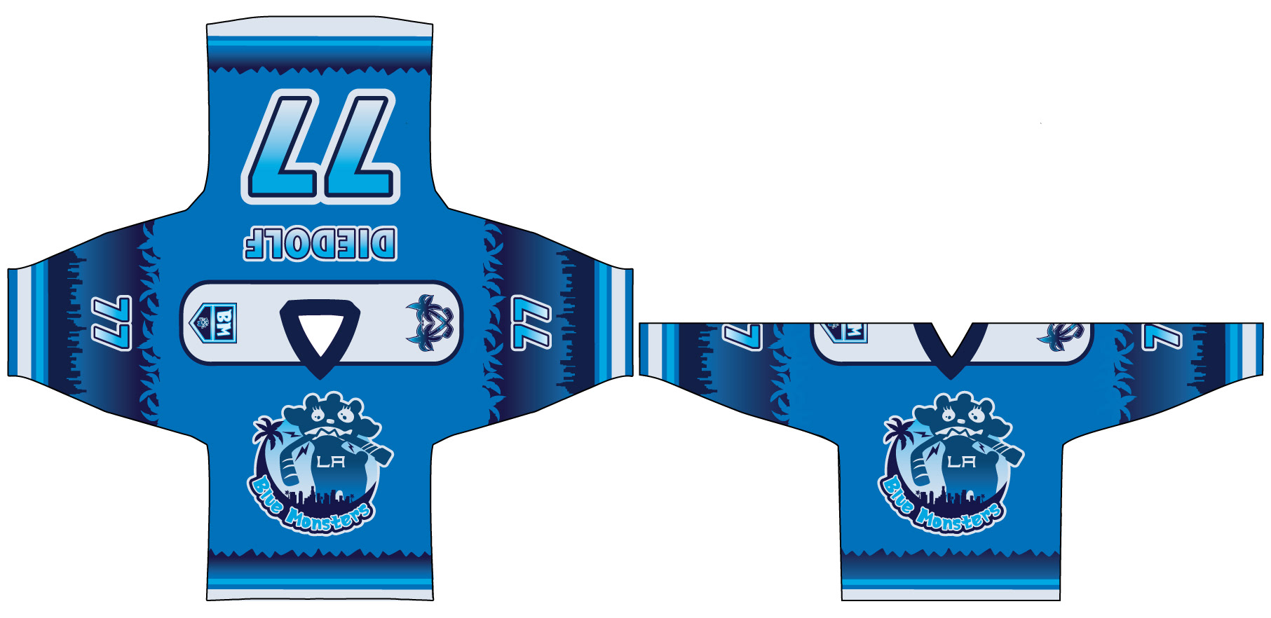 Blue Monsters Ice Hockey Team - Jersey design