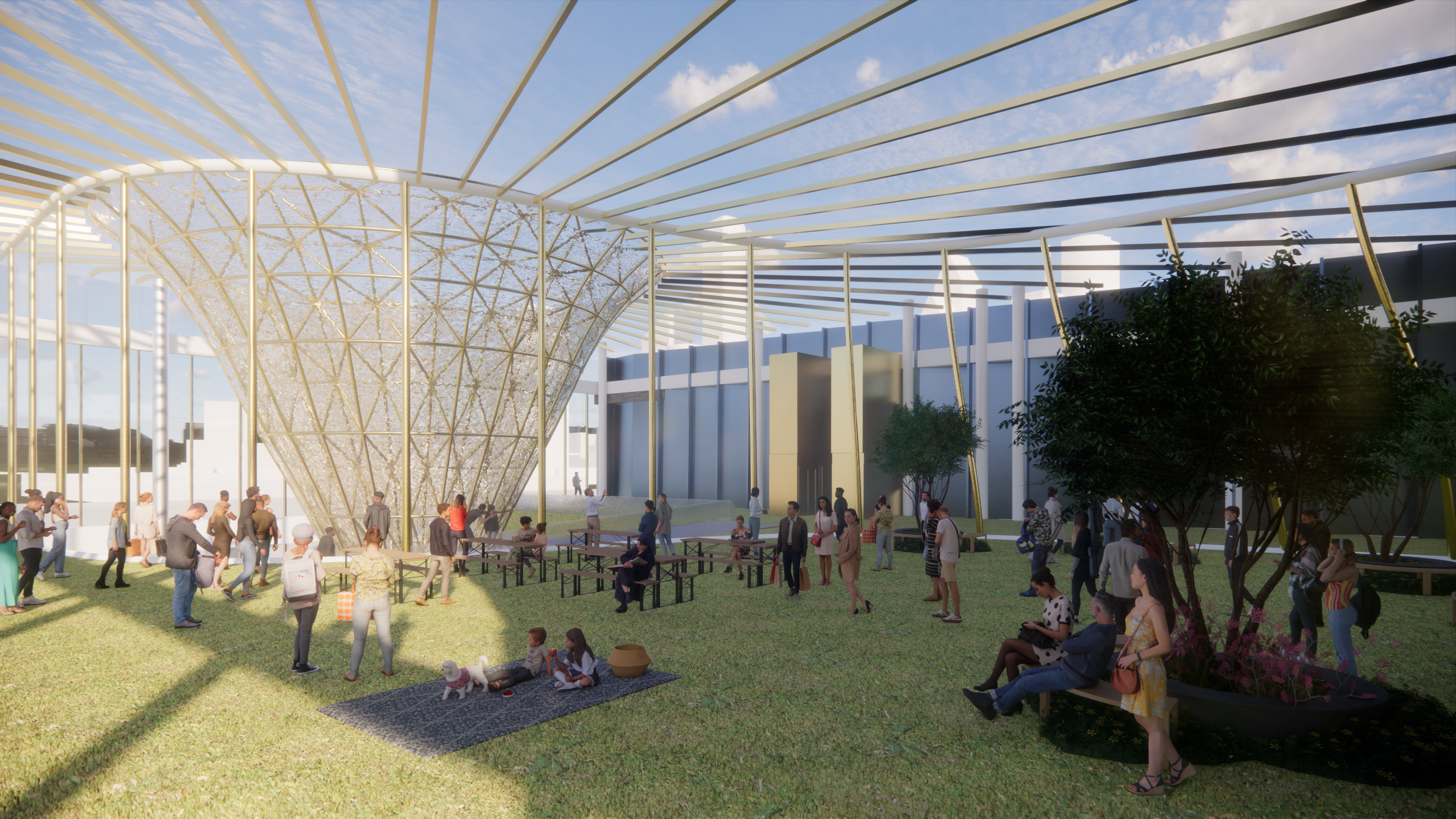 Rooftop waiting pavilion