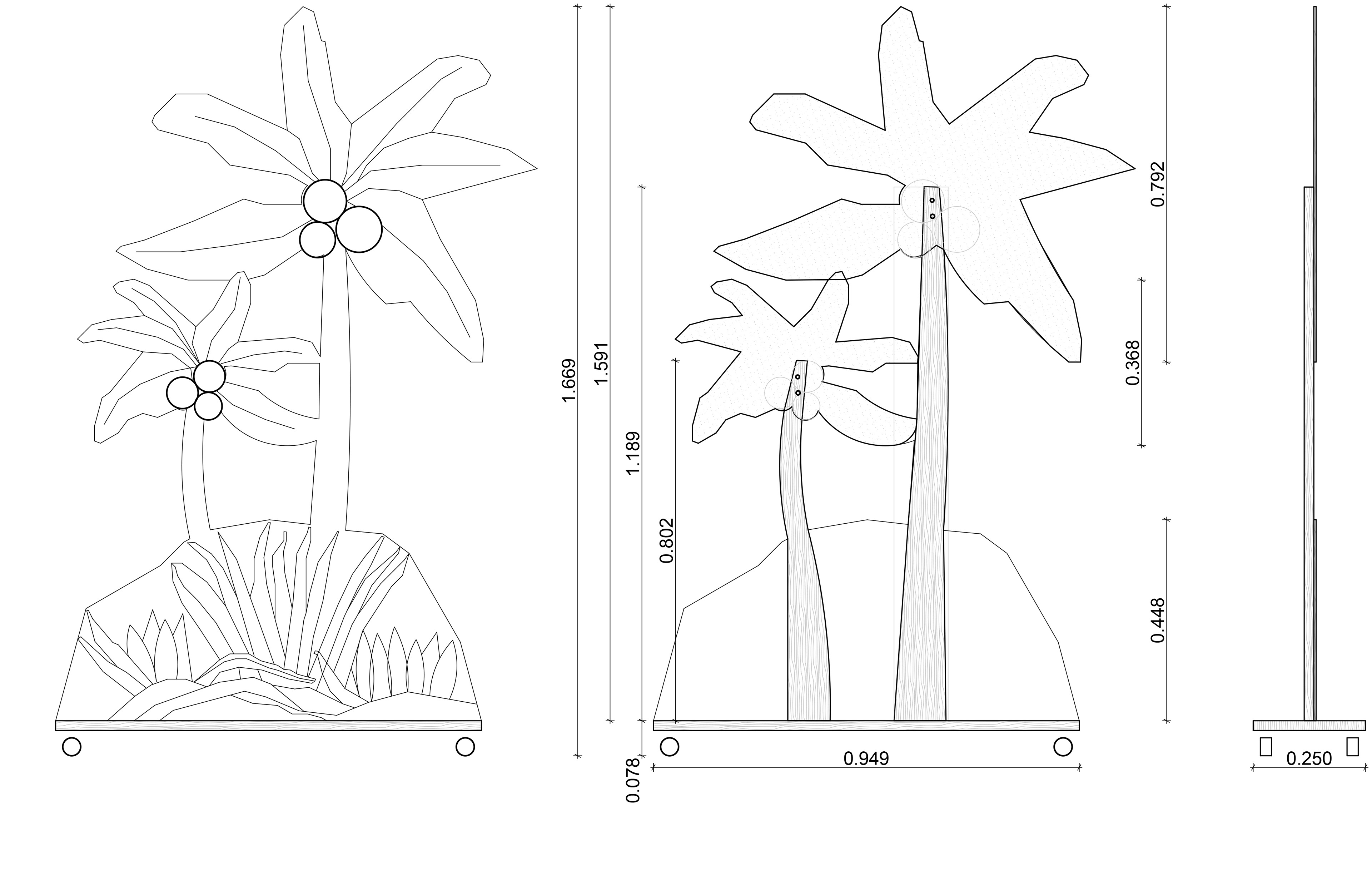 Technical drawings for set design.