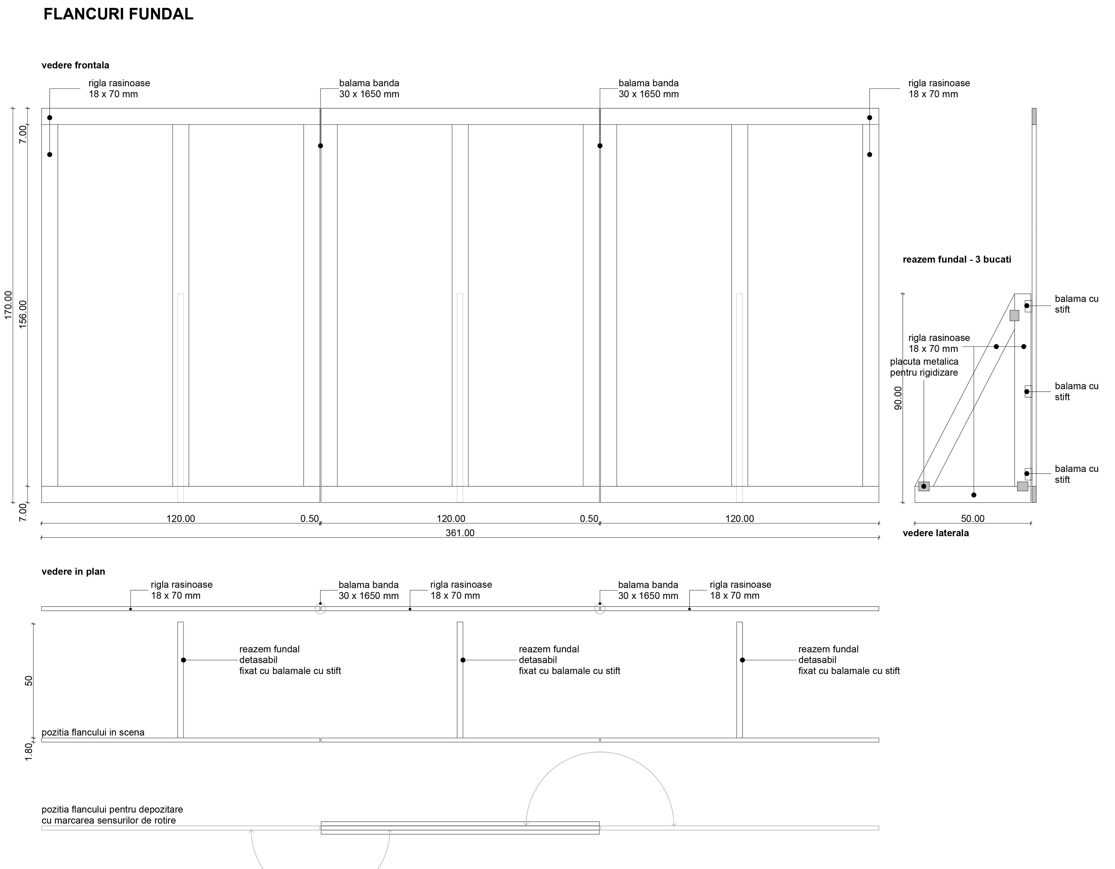 Technical drawings for set design.