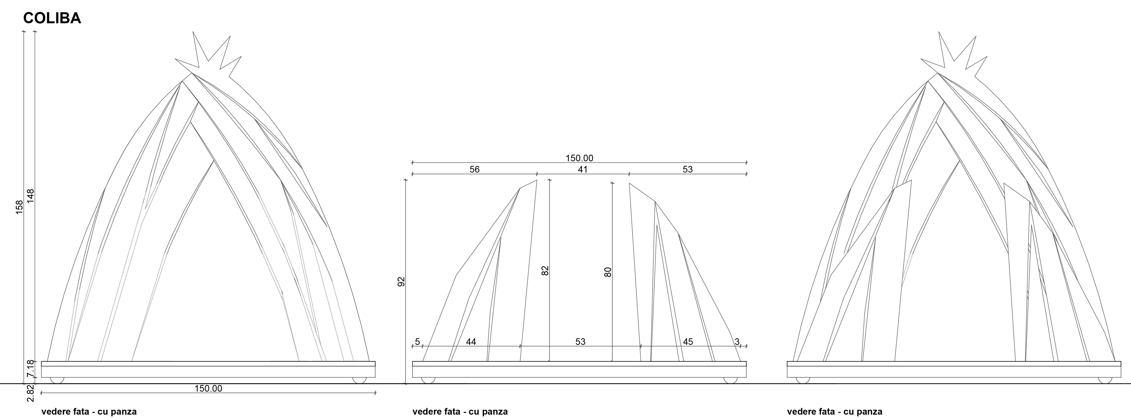 Technical drawings for set design.