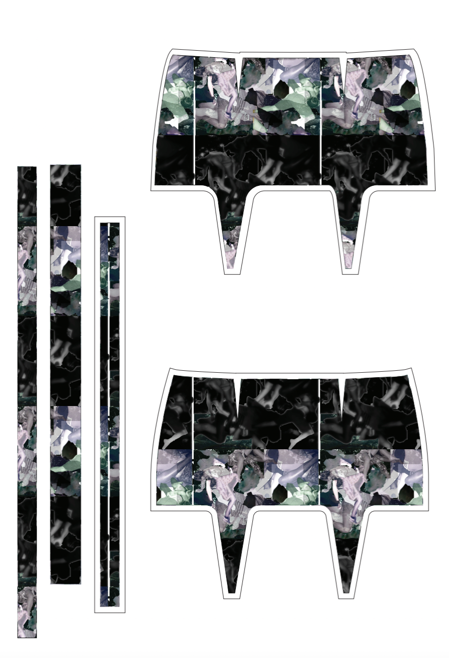 Garment file on adobe illustrator before printing. Created pattern to custom fit my measurements.