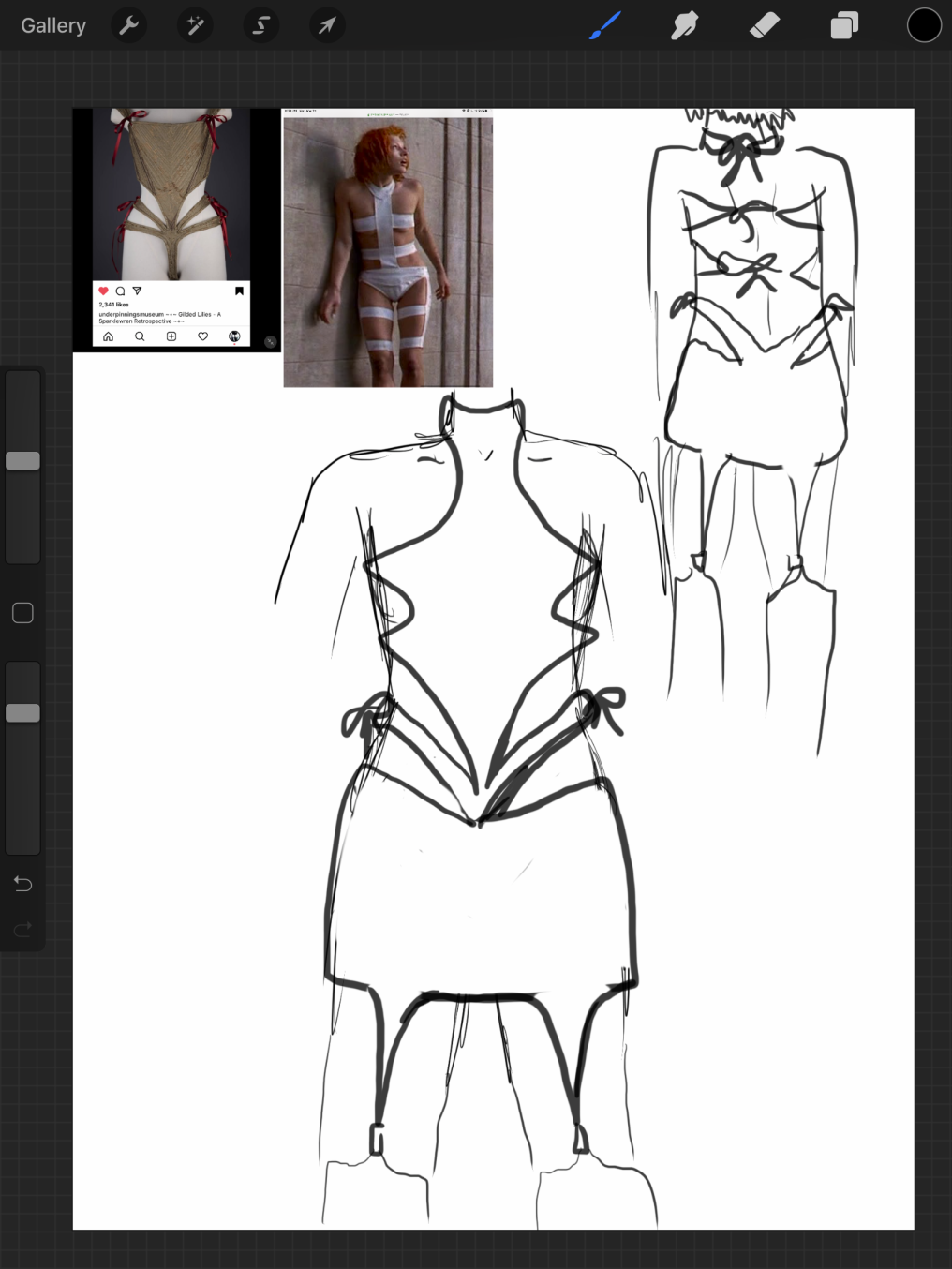 Bodysuit sketch.