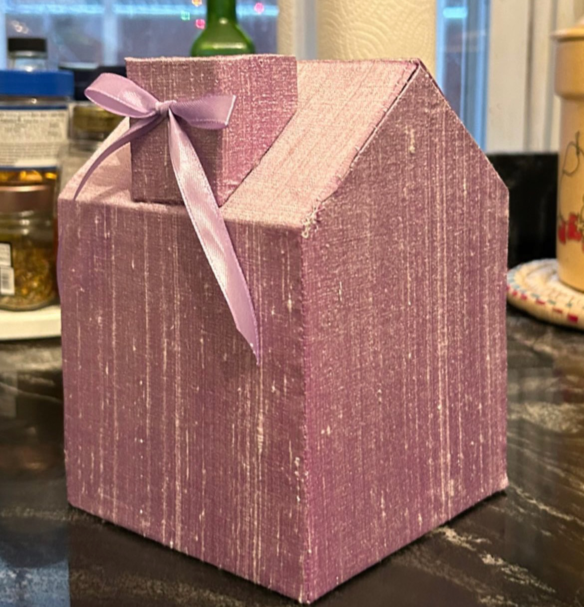 commissioned tissue box cover. 