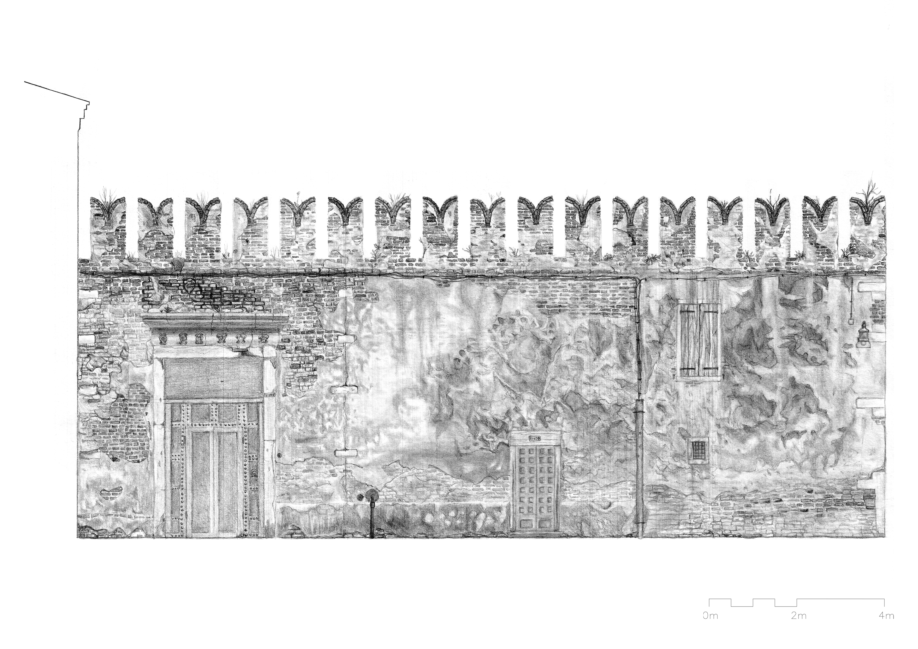 Arsenale Elevation, pencil