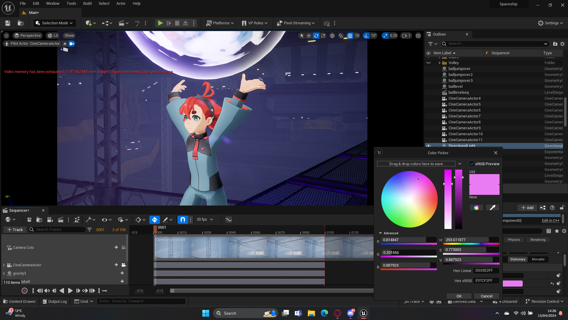 Improved render shot to show character running