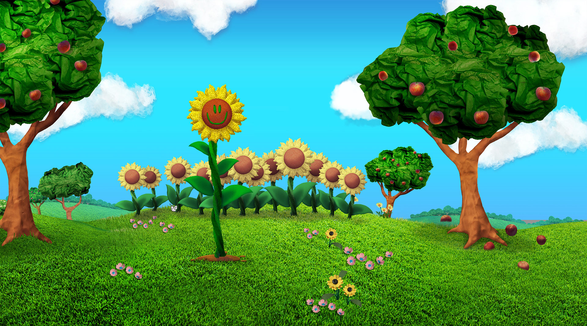 The conceit of Blue's Clues is that the environments were made up of crafting materials. Using Photoshop meant getting creative with photos and textures.