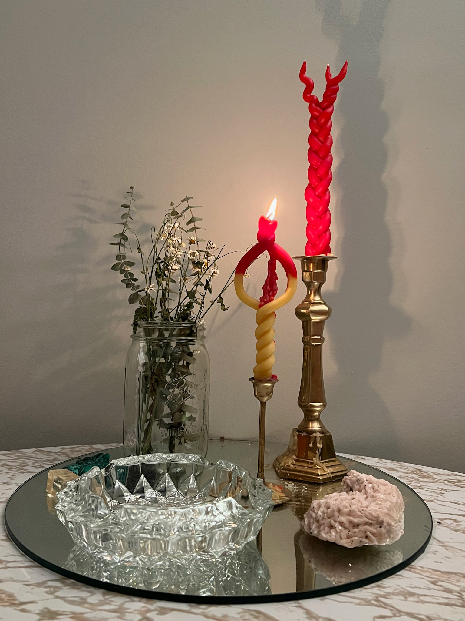 Angel and Plait with Wax Drips