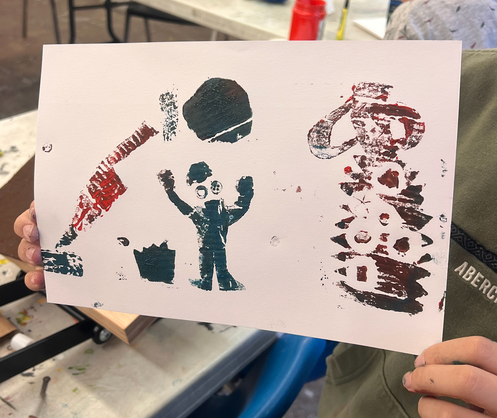 5"x7" Santa Collograph Print