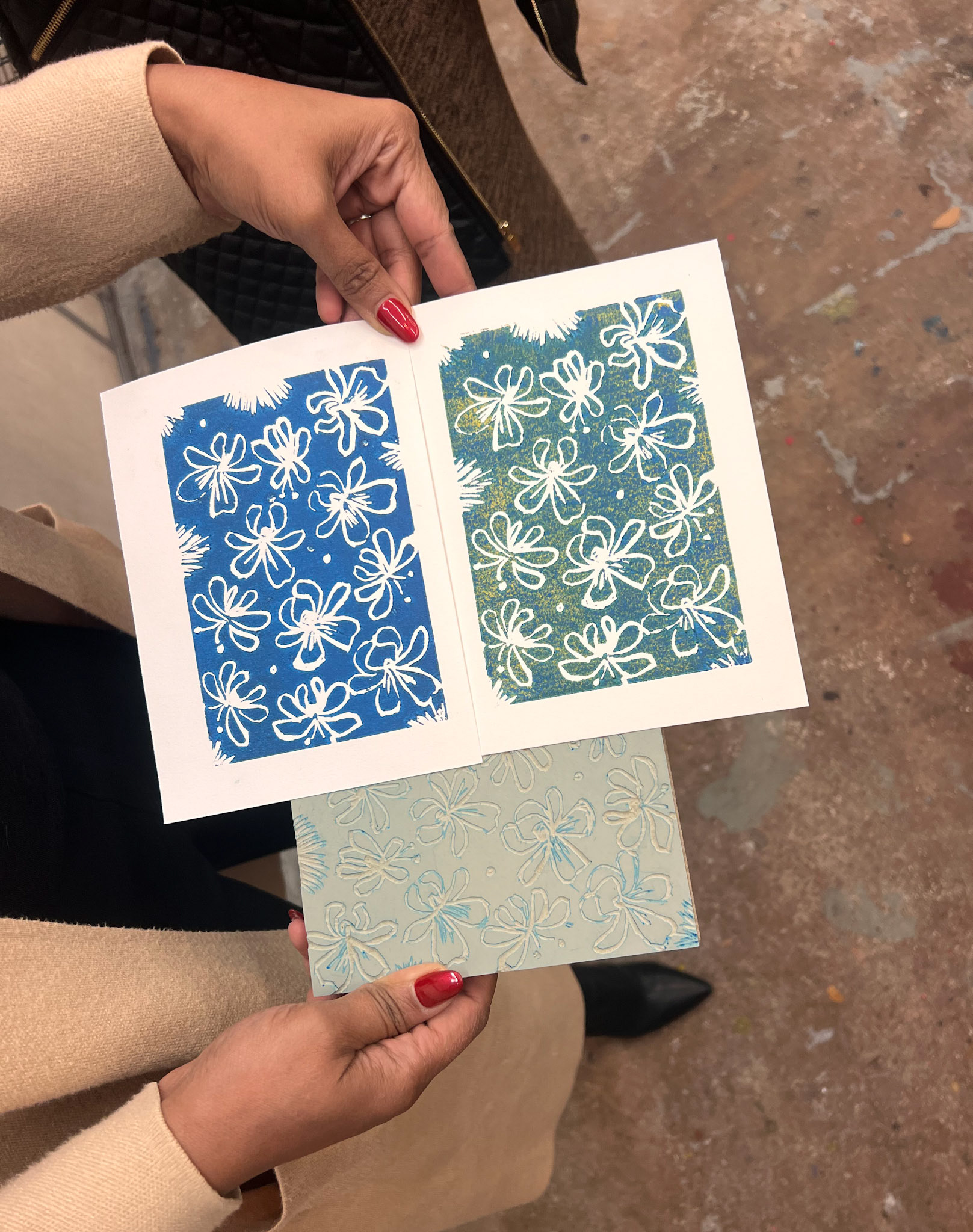 5"x7" Greeting Card Block Print 