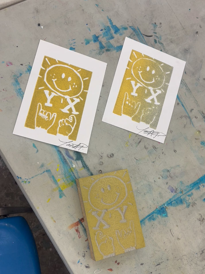 5"x7" Greeting Card Block Print 