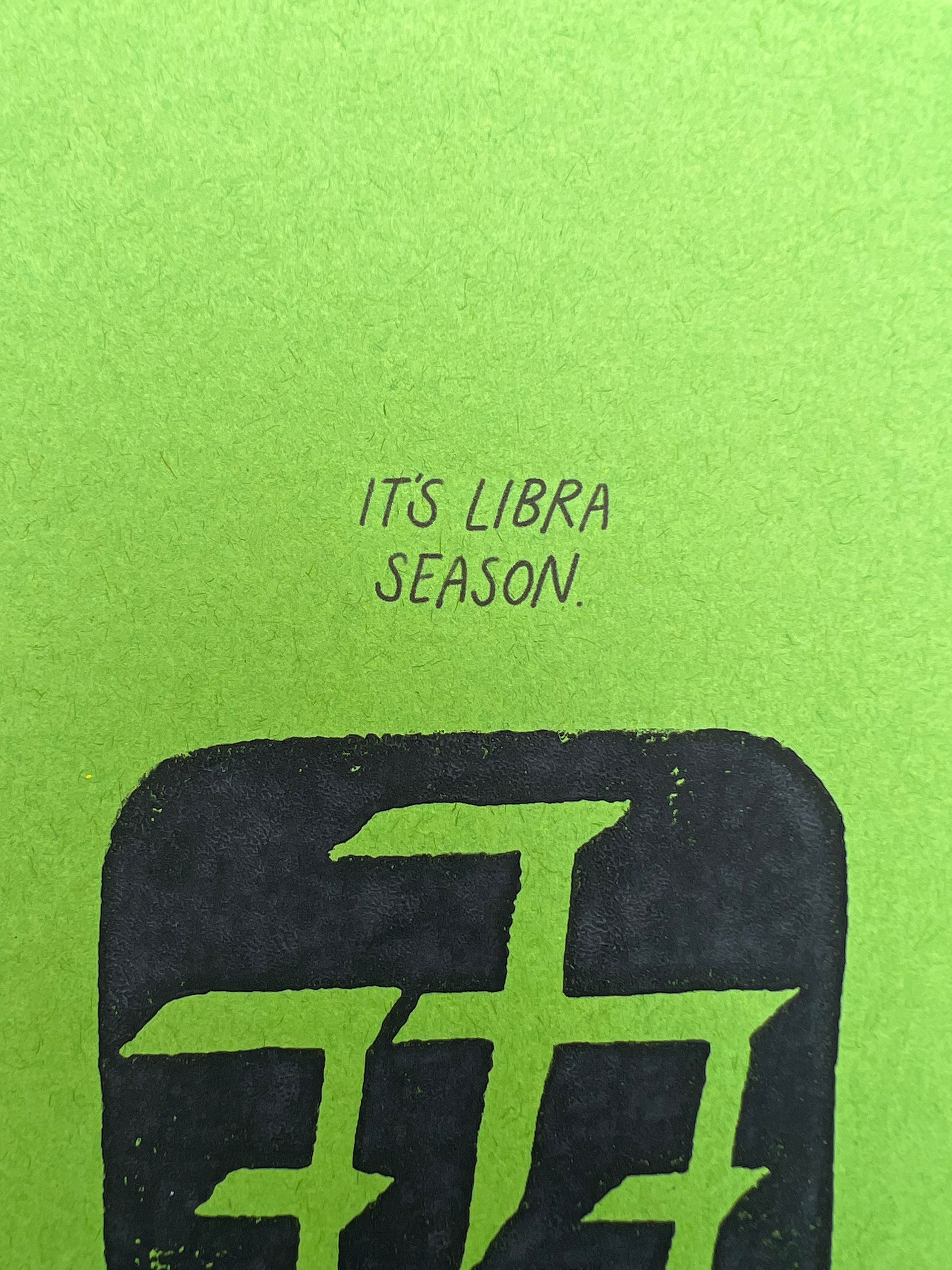 Hand Printed Libra Card