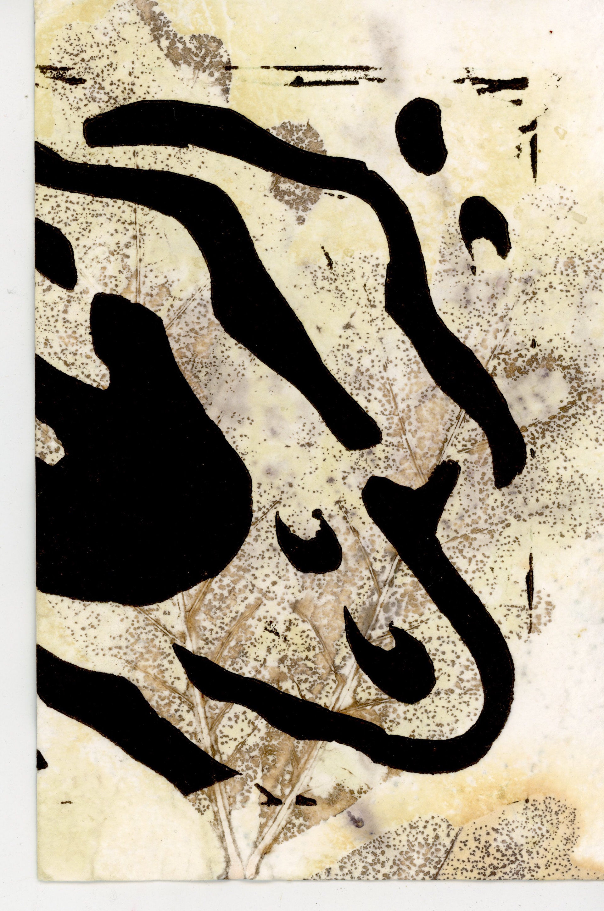 relief print on botanical heatpress print