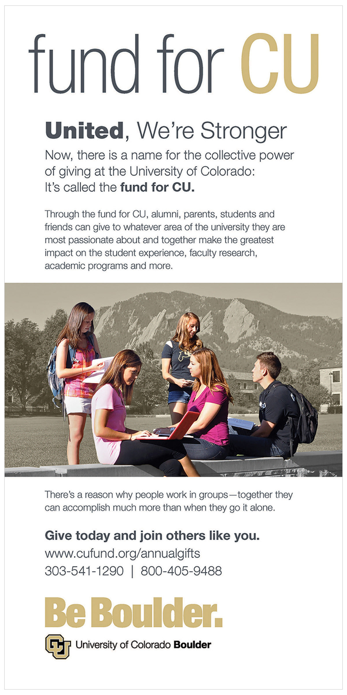 Ad example that ran in alumni magazine, made in collaboration with Annual Gifts department.