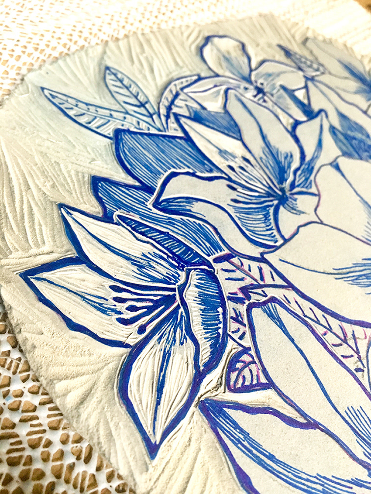 Azalea carving detail.