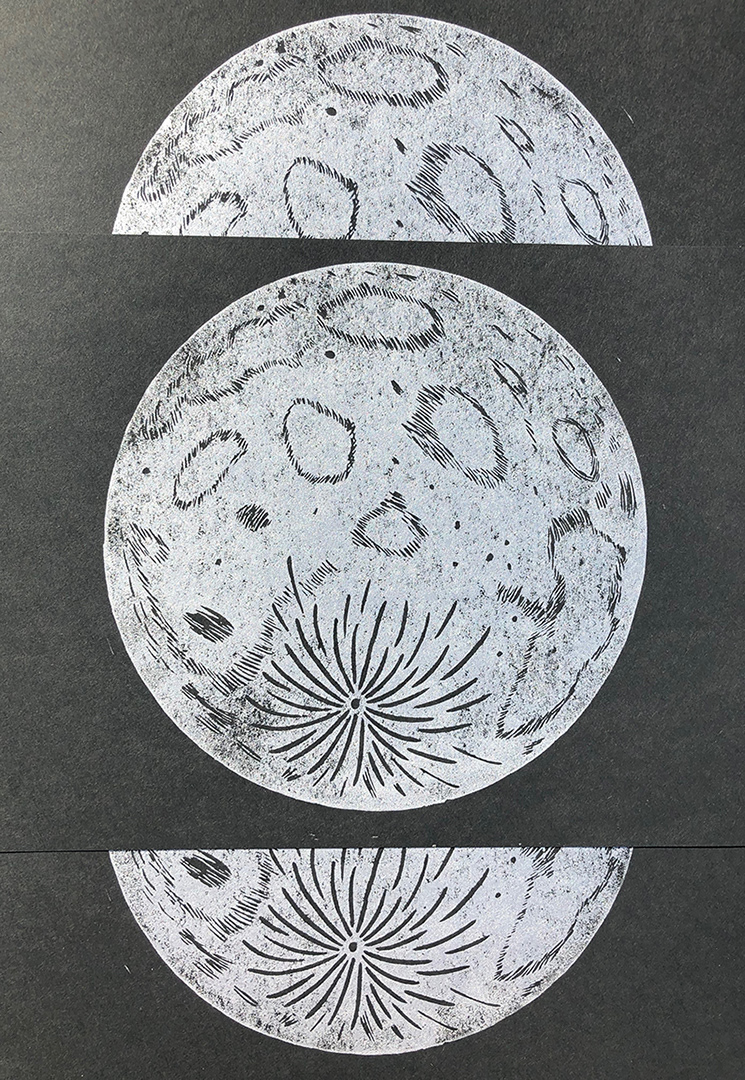 Metallic moon prints.