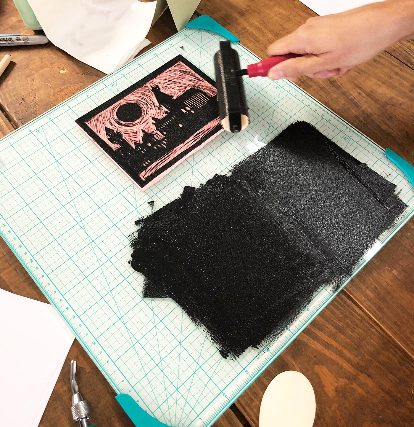 Inking up the block.