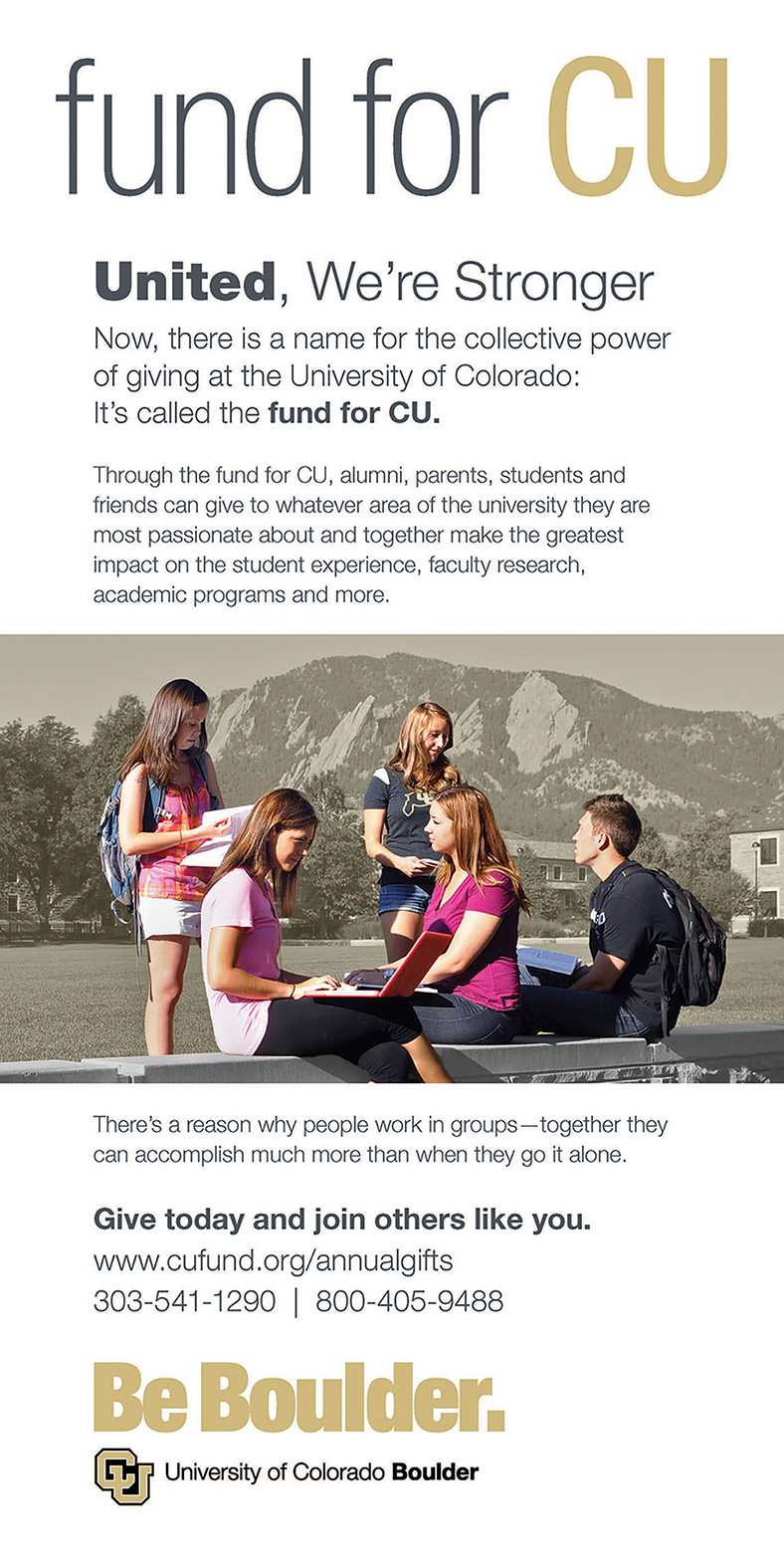 Ad example that ran in alumni magazine, made in collaboration with Annual Gifts department.