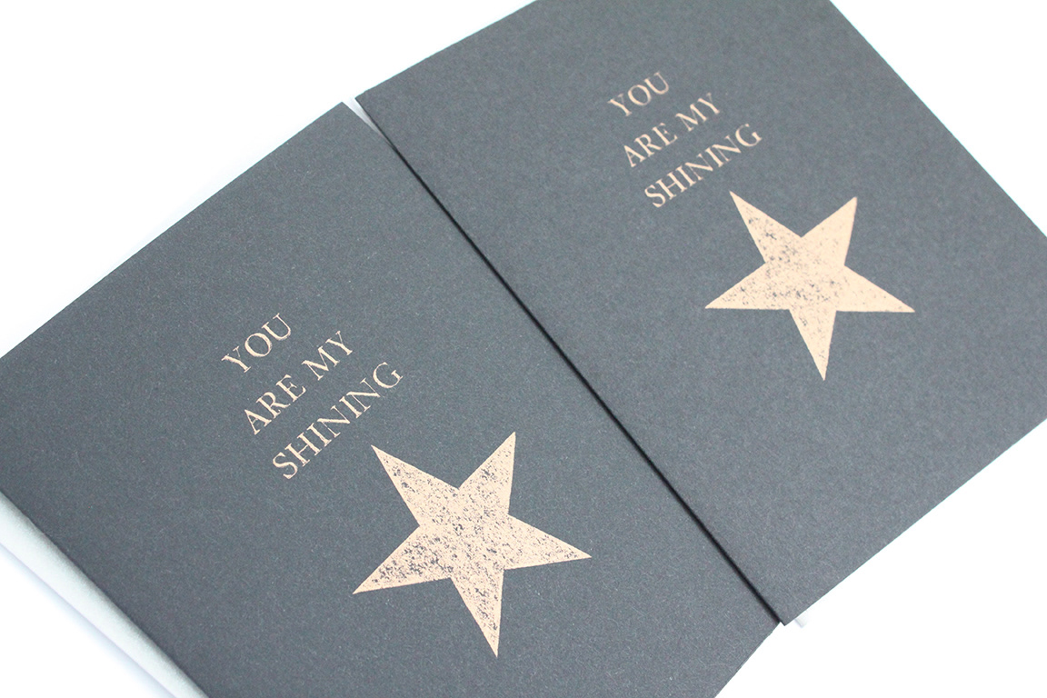 You are my shining star with gold metallic ink.