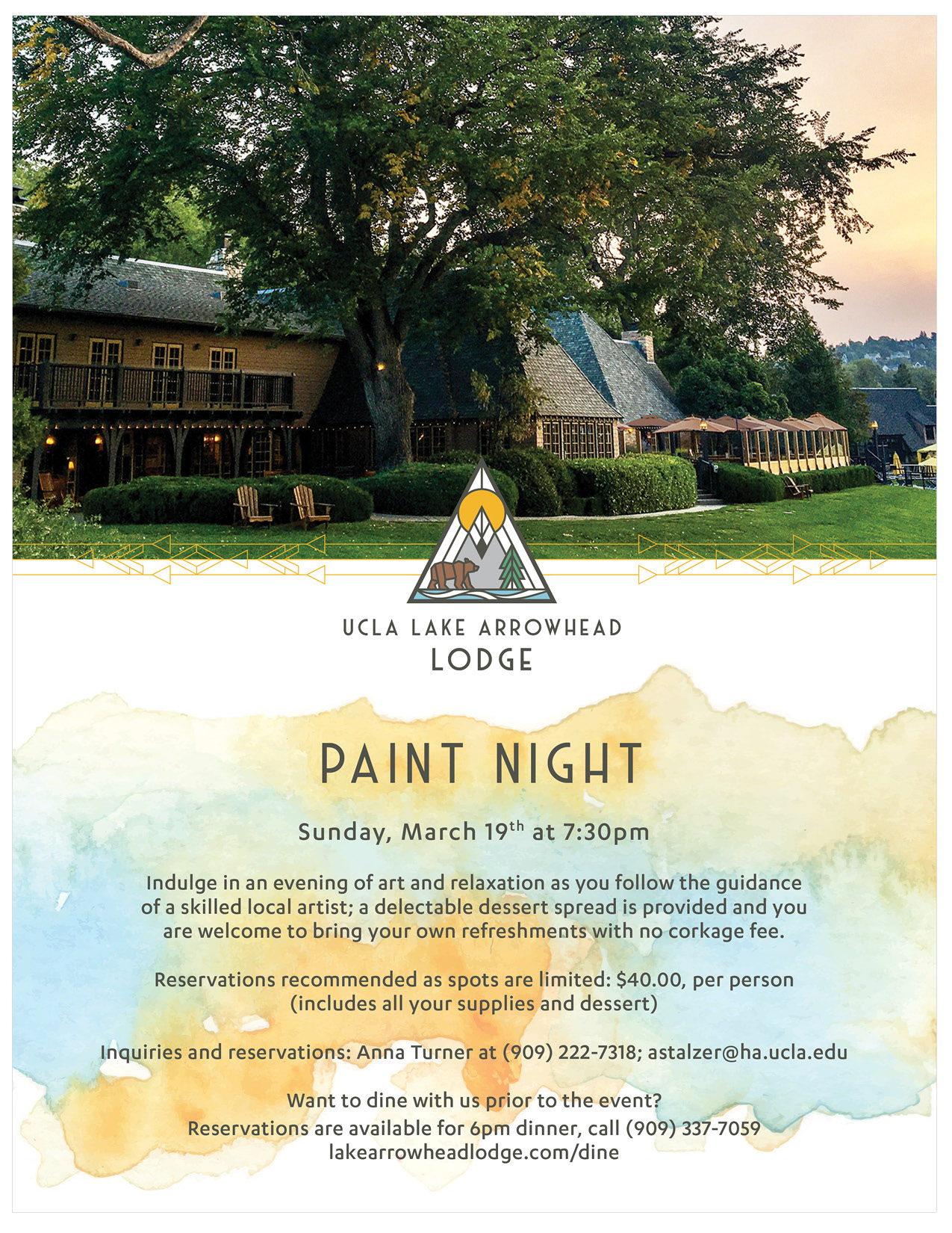 Ad for paint night event.