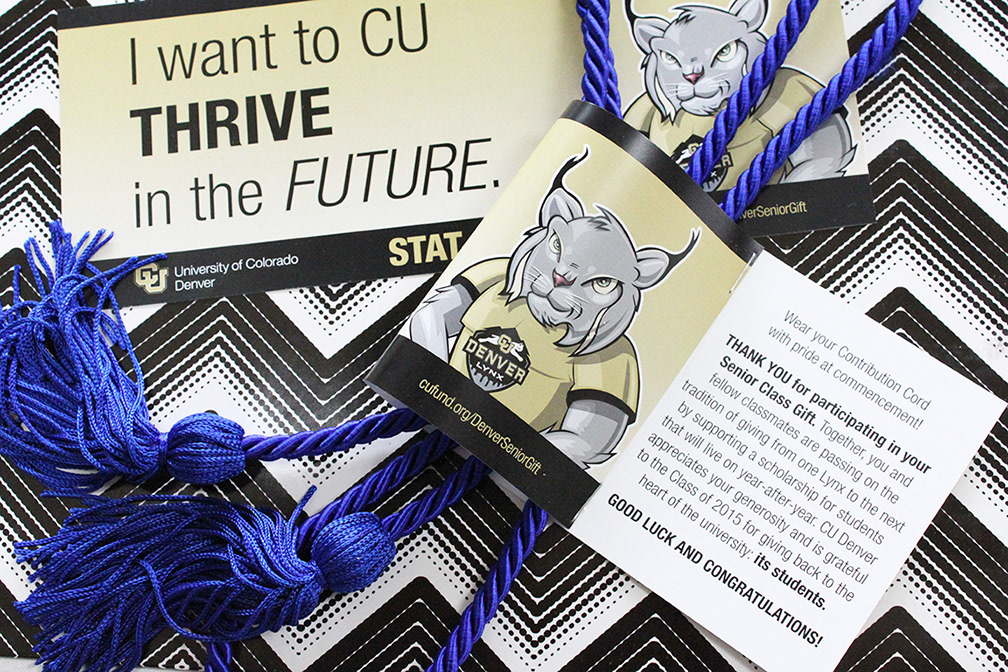 Created these tags to be given to graduates who made a donation to the senior class gift.