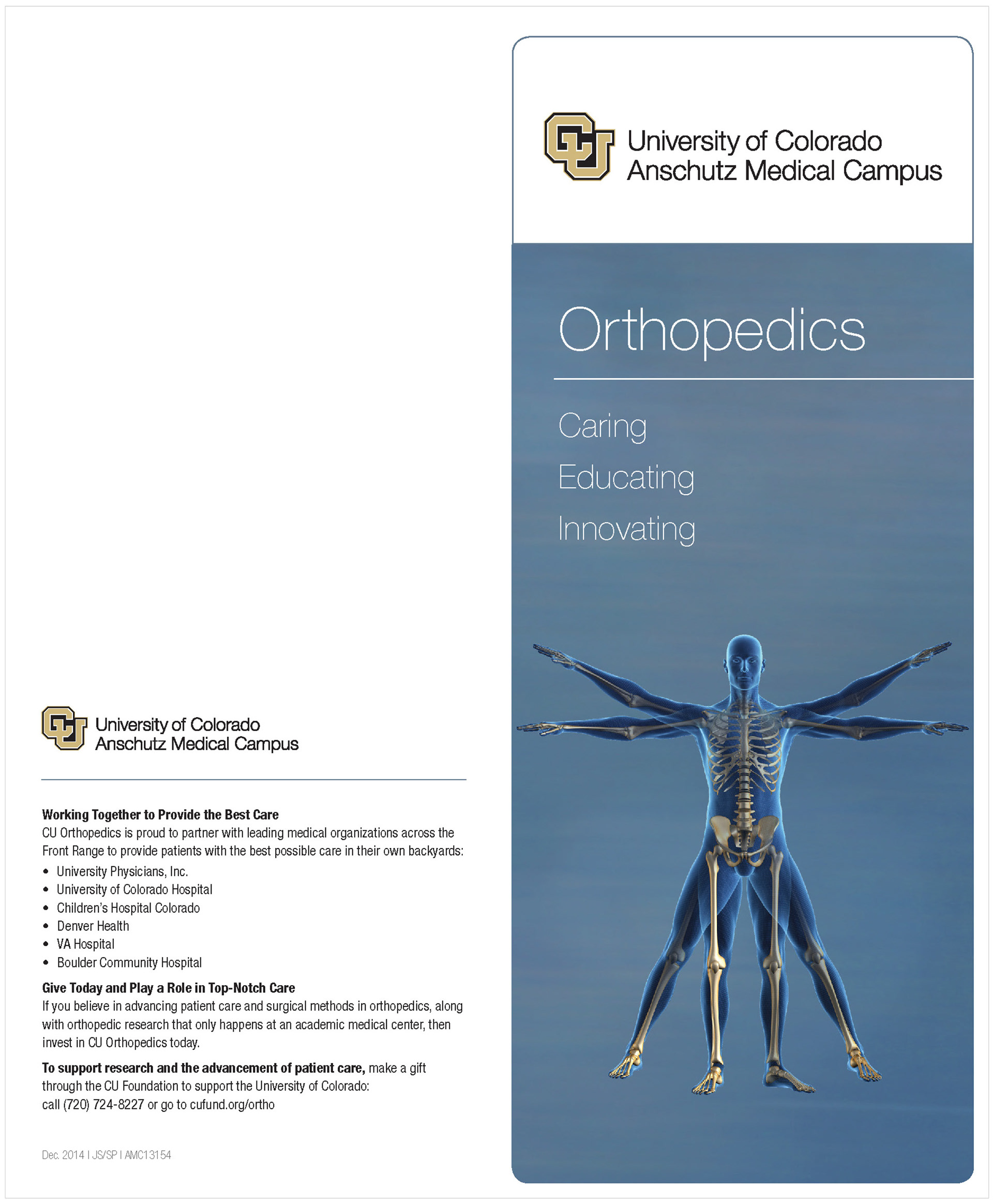 Brochure design, front and back outside cover.